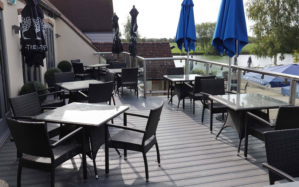 restaurant outdoor grey decking
