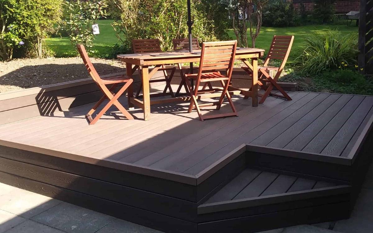 chocolate garden decking