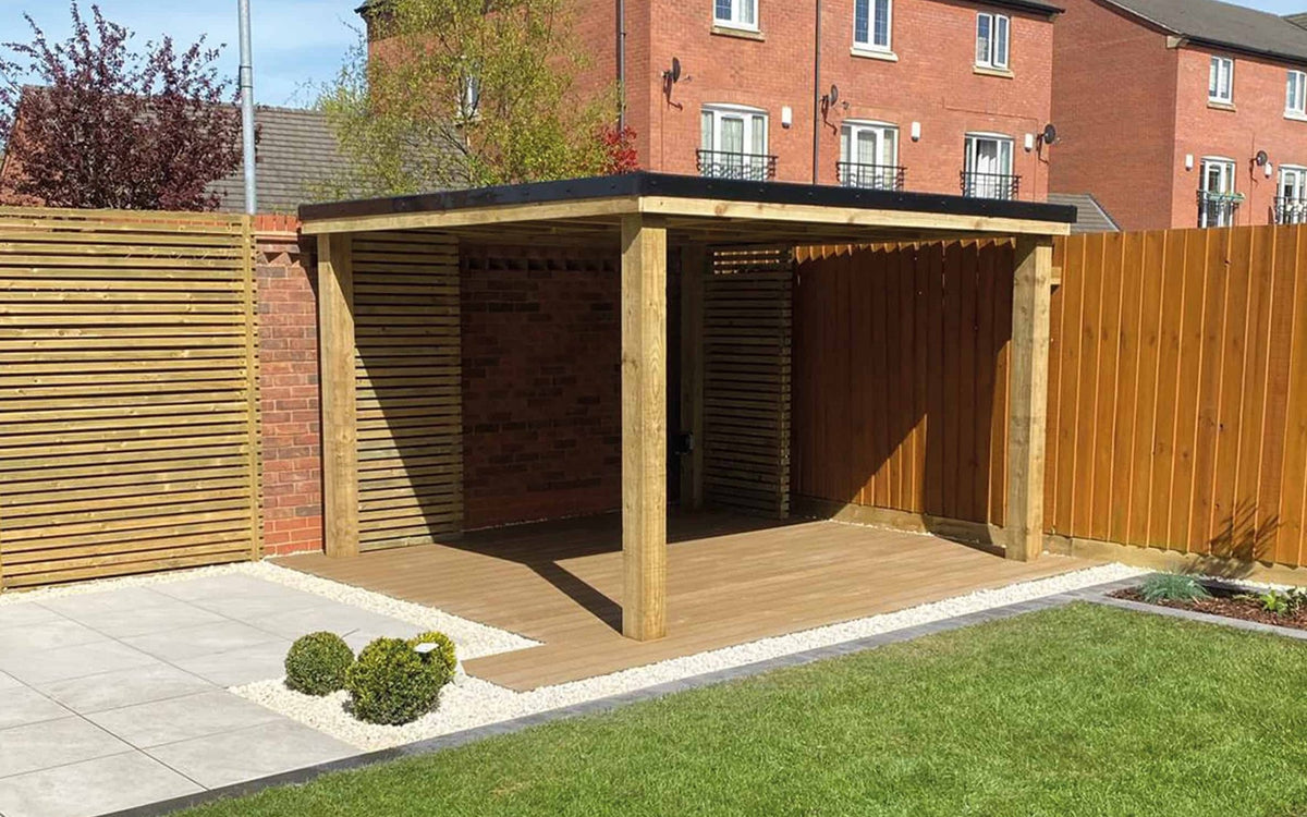 hollow teak composite garden decking