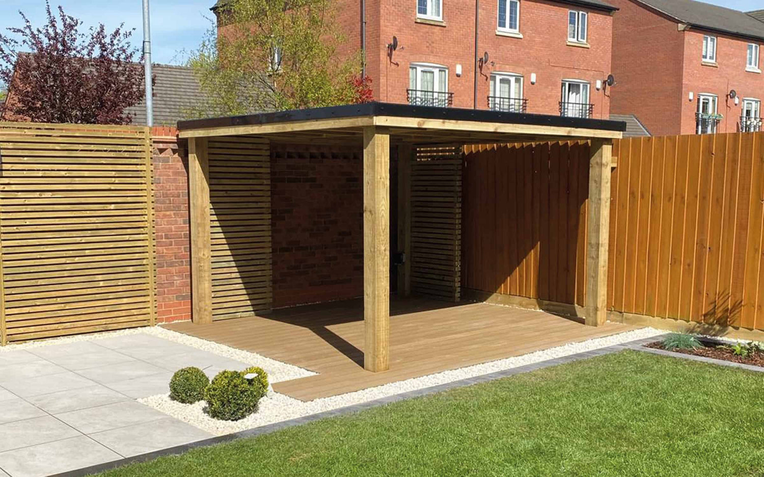 hollow teak composite garden decking