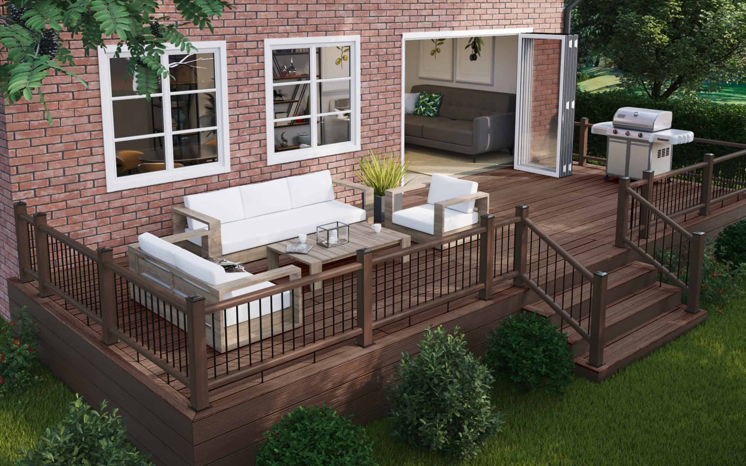 brown composite balustrades