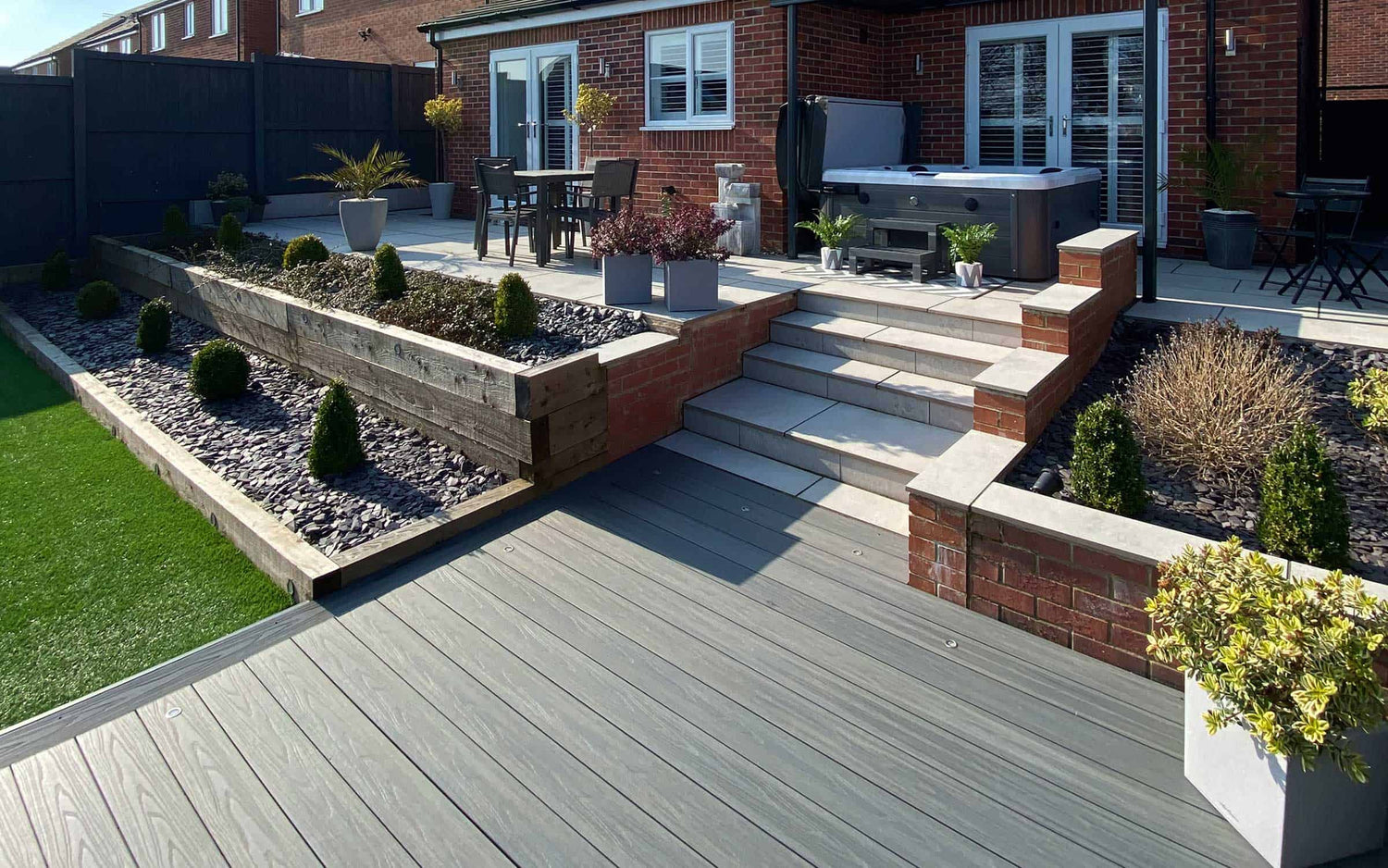 grey garden decking