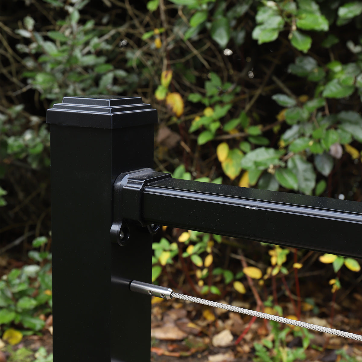 black aluminium balustrade post
