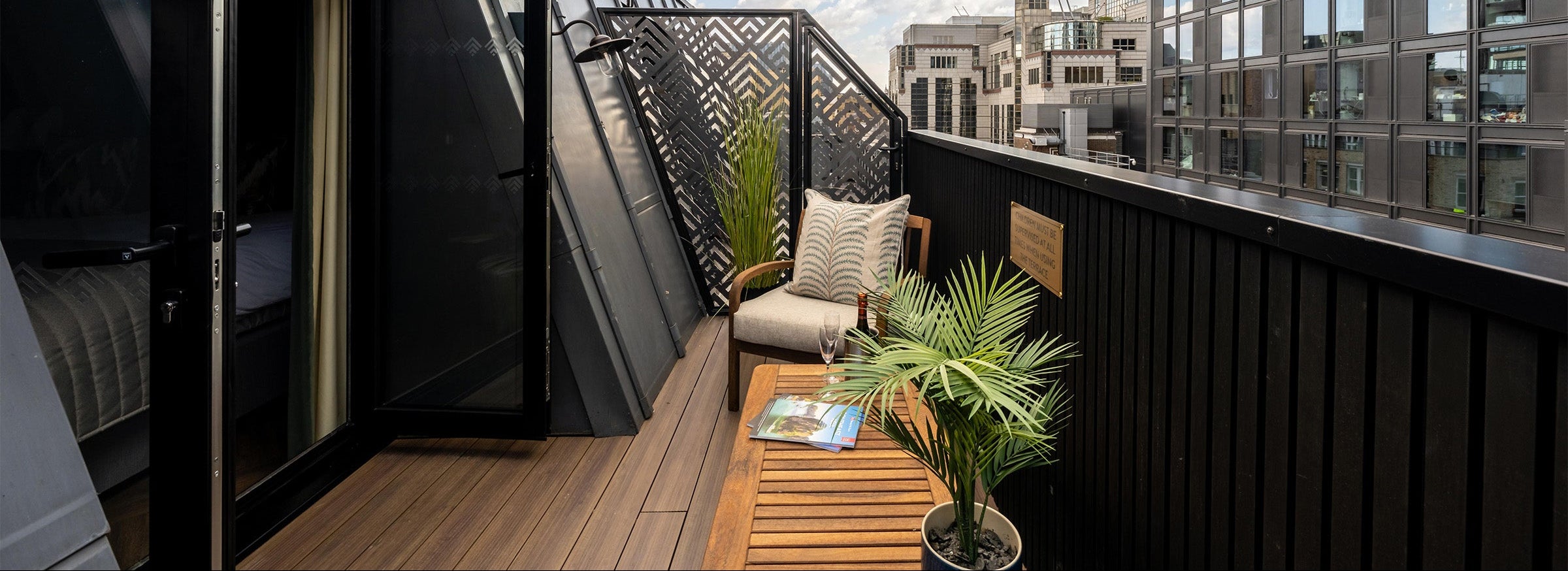 NeoTimber Aluminium Decking Samples Request - modern rooftop terrace with aluminium decking installed