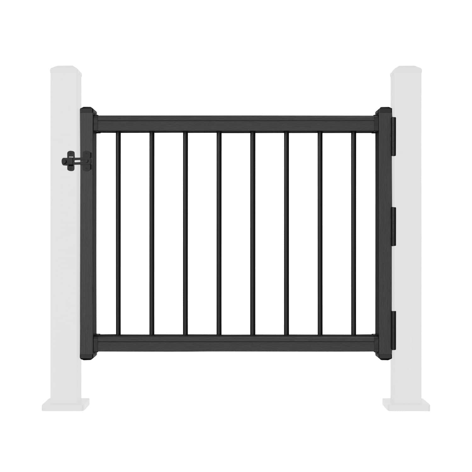 NeoTimber Composite Balustrade Gate - Front On - Charcoal Black