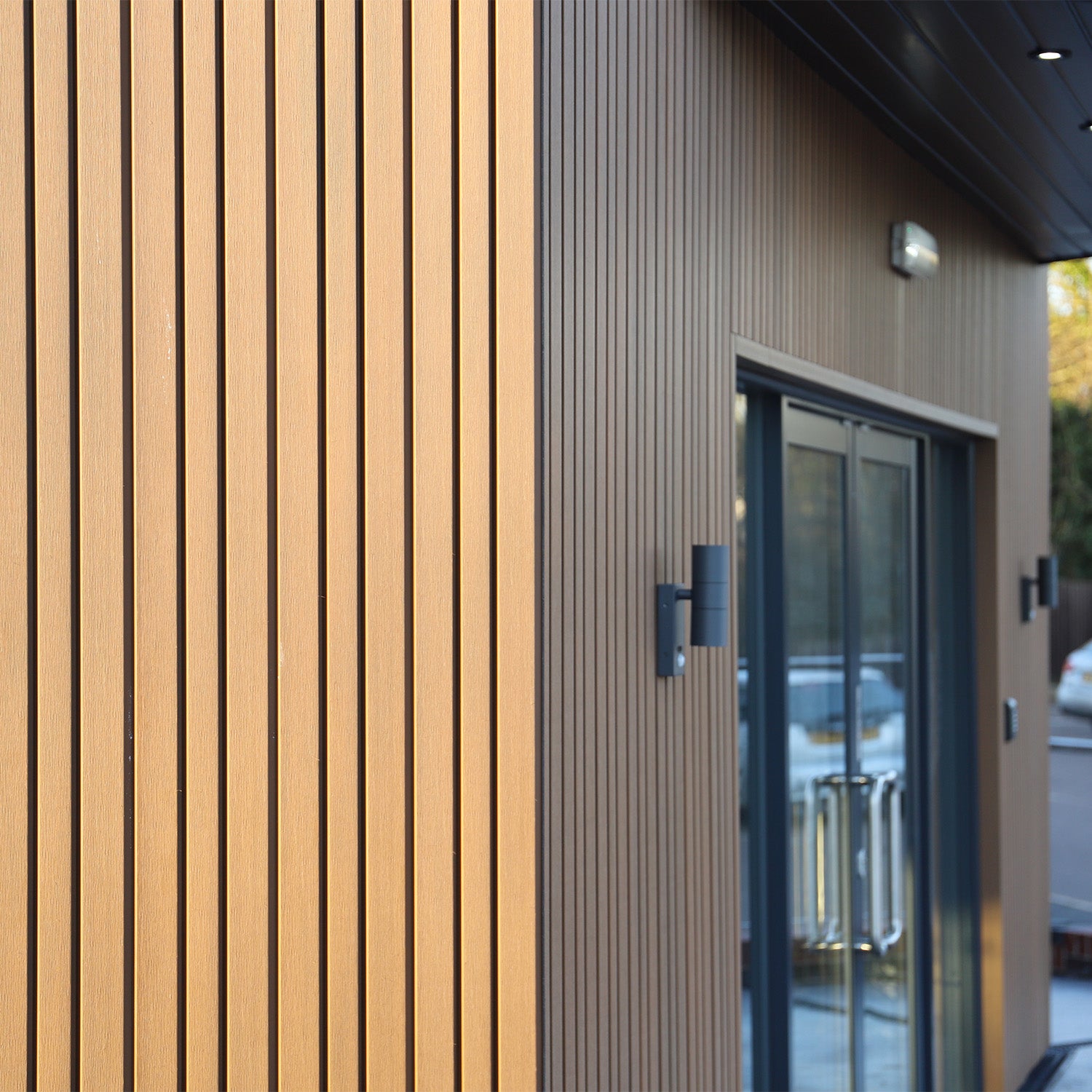 Board & Batten Slatted Composite Cladding Board - Teak