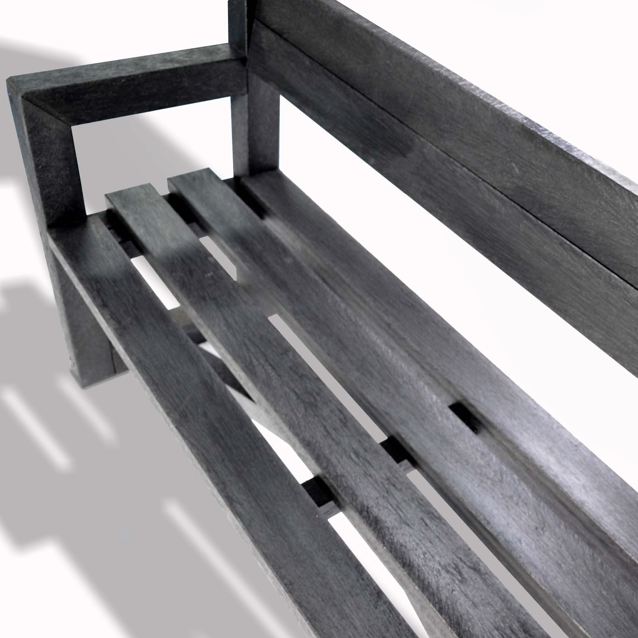 NeoTimber Recycled Plastic City Bench - Black Colour