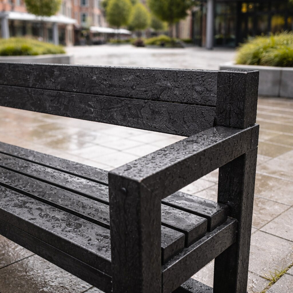 Recycled Plastic City Bench - Low Maintenance & Durable