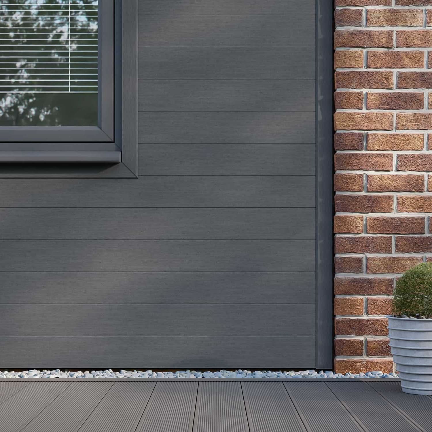 NeoTimber Classic Composite Cladding Board – Charcoal – Lifestyle Cladding View