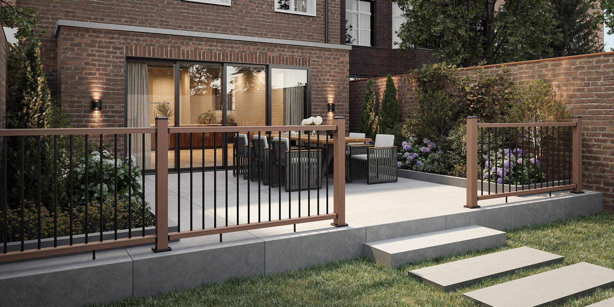 NeoTimber Composite Balustrades - Modern Garden Applications