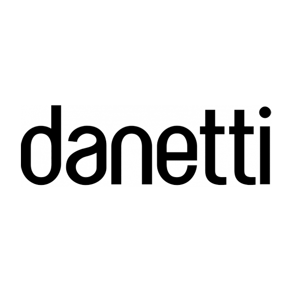 black 'danetti' logo on a white background