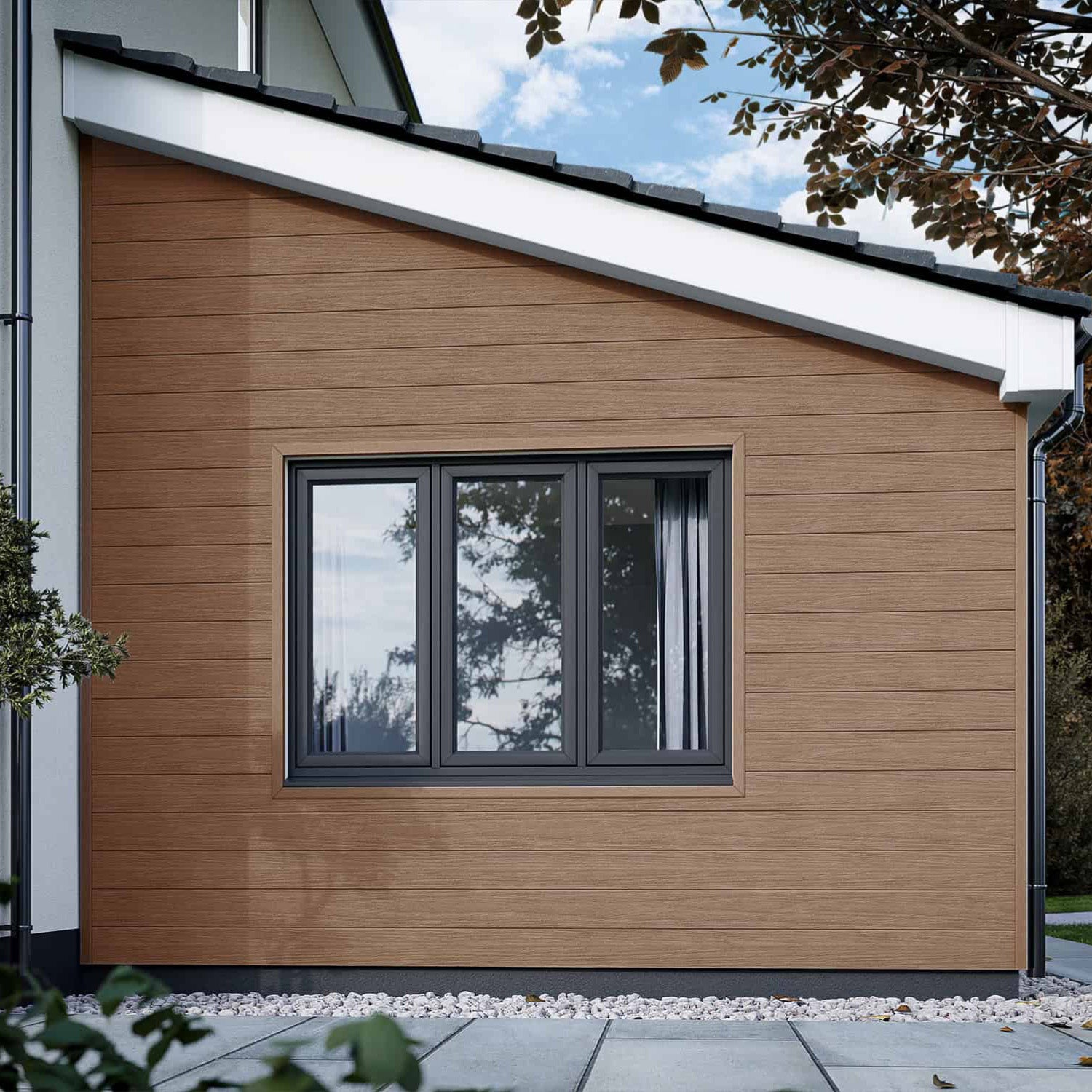 NeoTimber Deluxe Brushed Composite Cladding Board - Teak