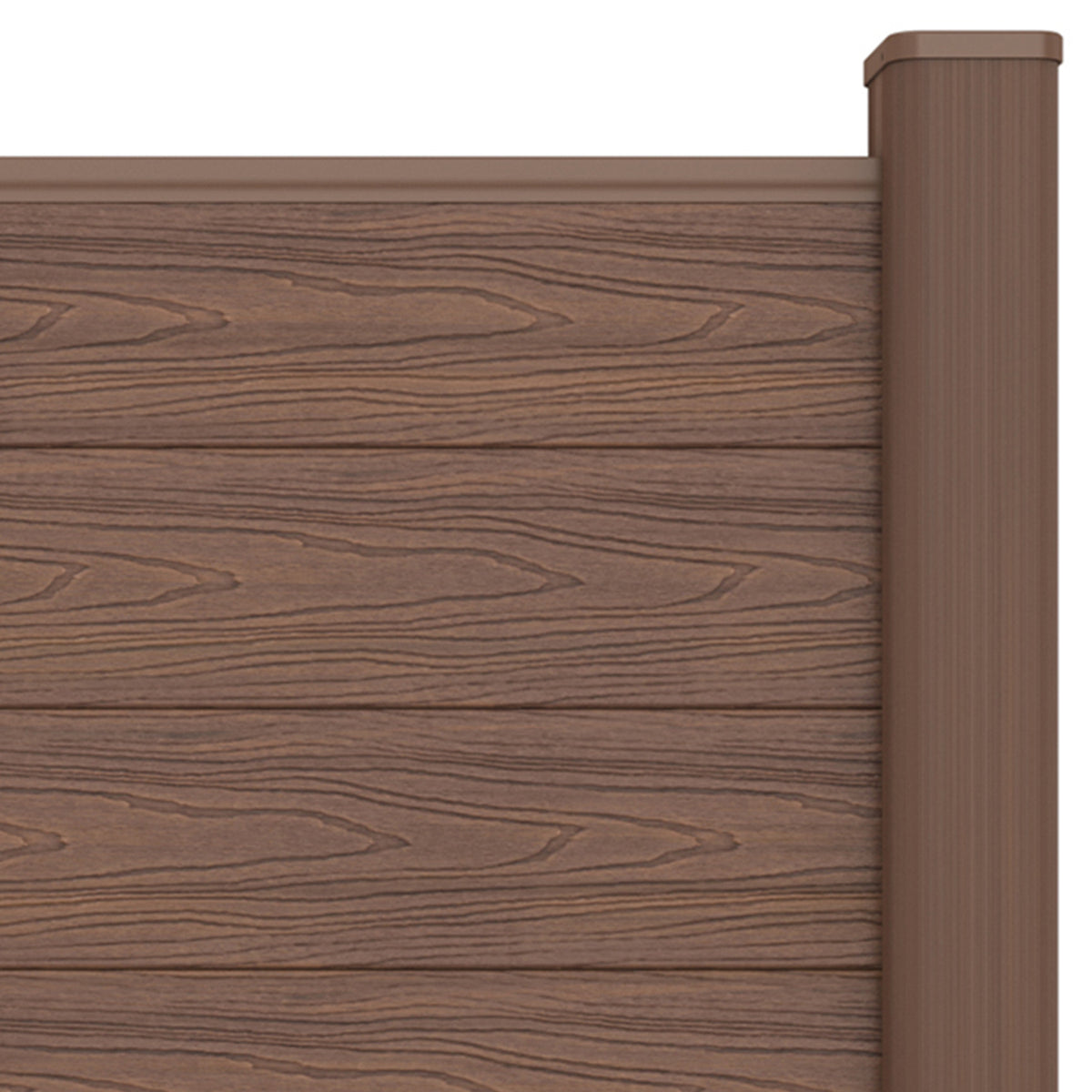 NeoTimber Deluxe Composite Fence Panel Set - Teak