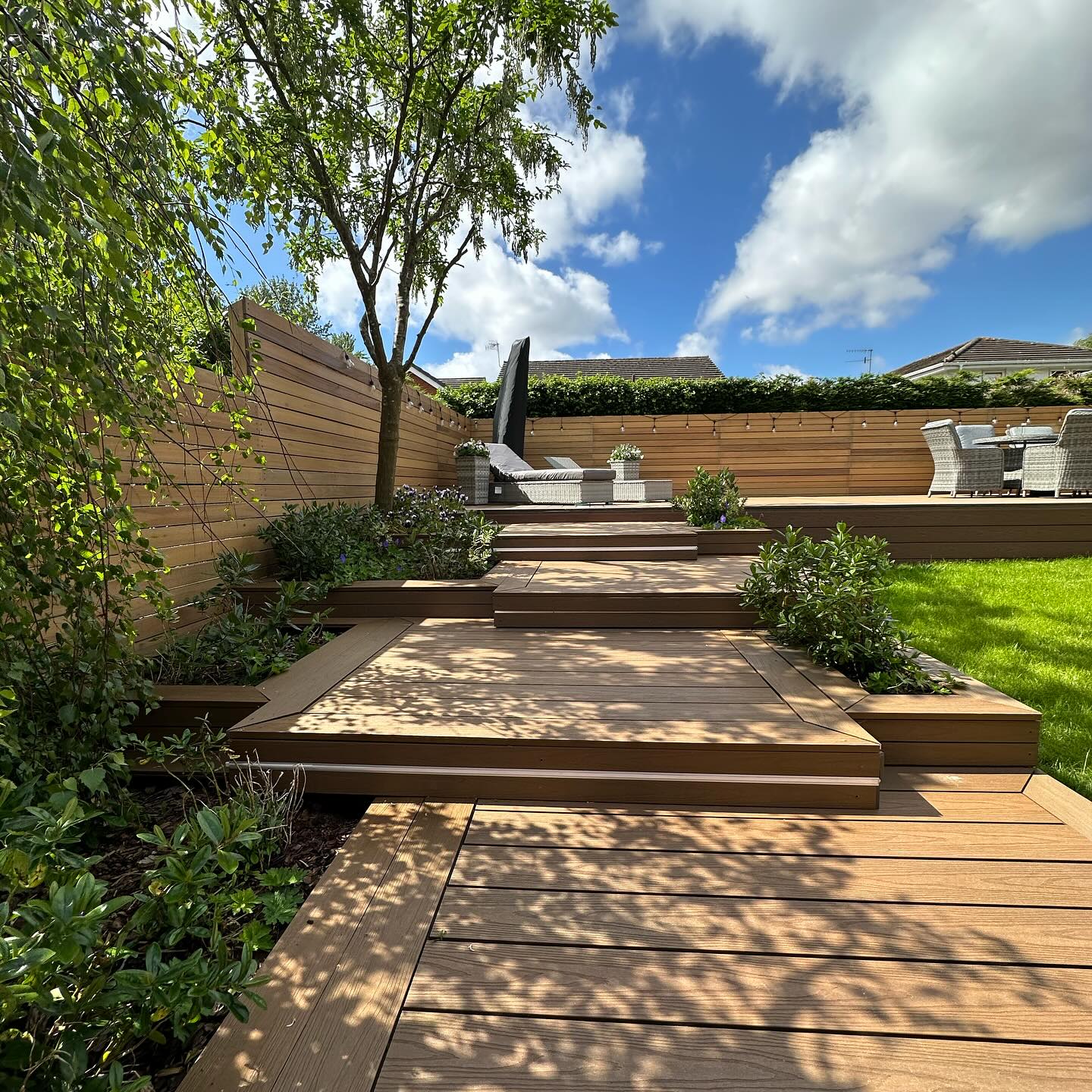 NeoTimber Deluxe Hollow Deck Board - Woodgrain Teak Install