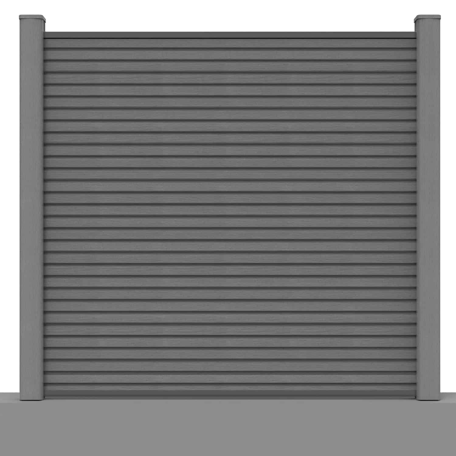 Slatted composite fence panel set