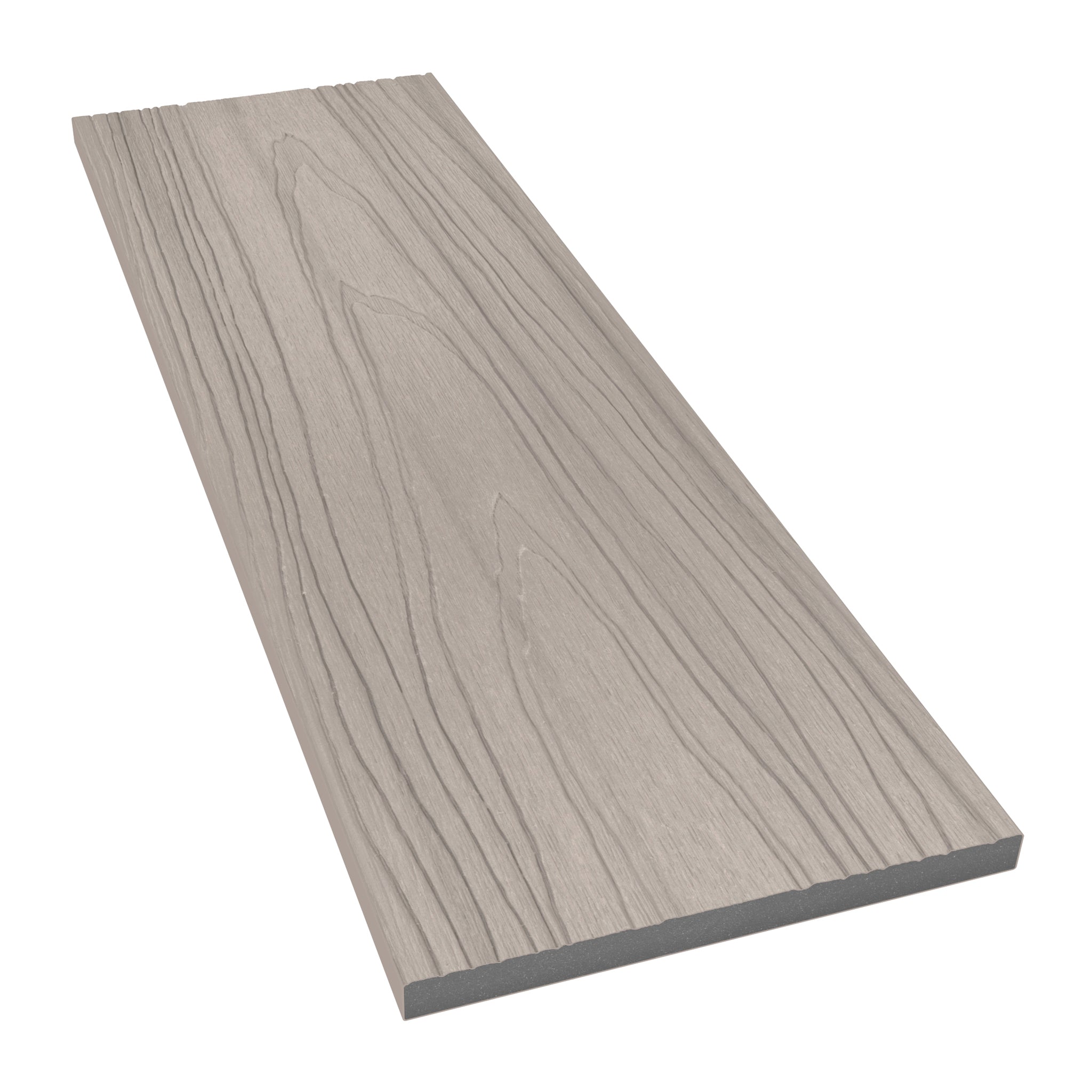 NeoTimber Deluxe Composite Decking Fascia Board – Ash White – Angled Close Up