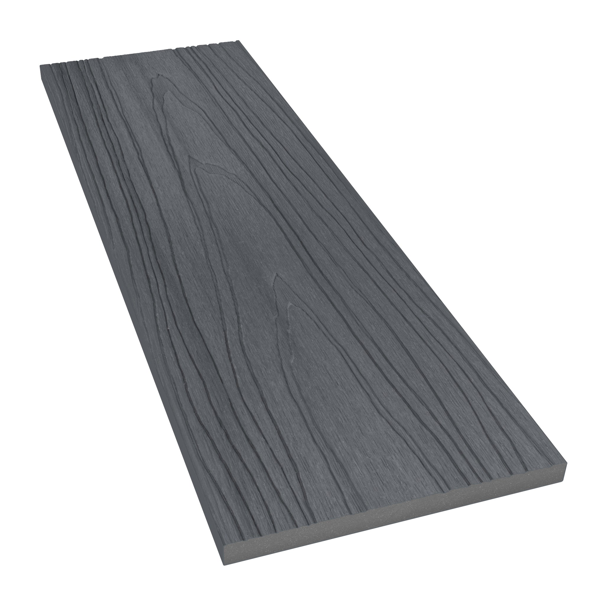 NeoTimber Deluxe Composite Decking Fascia Board – Grey – Angled Close Up