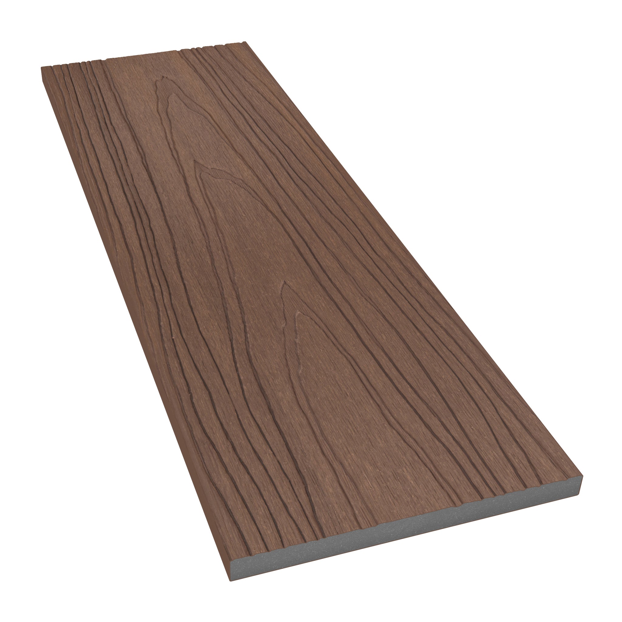 NeoTimber Deluxe Composite Decking Fascia Board – Teak – Angled Close Up