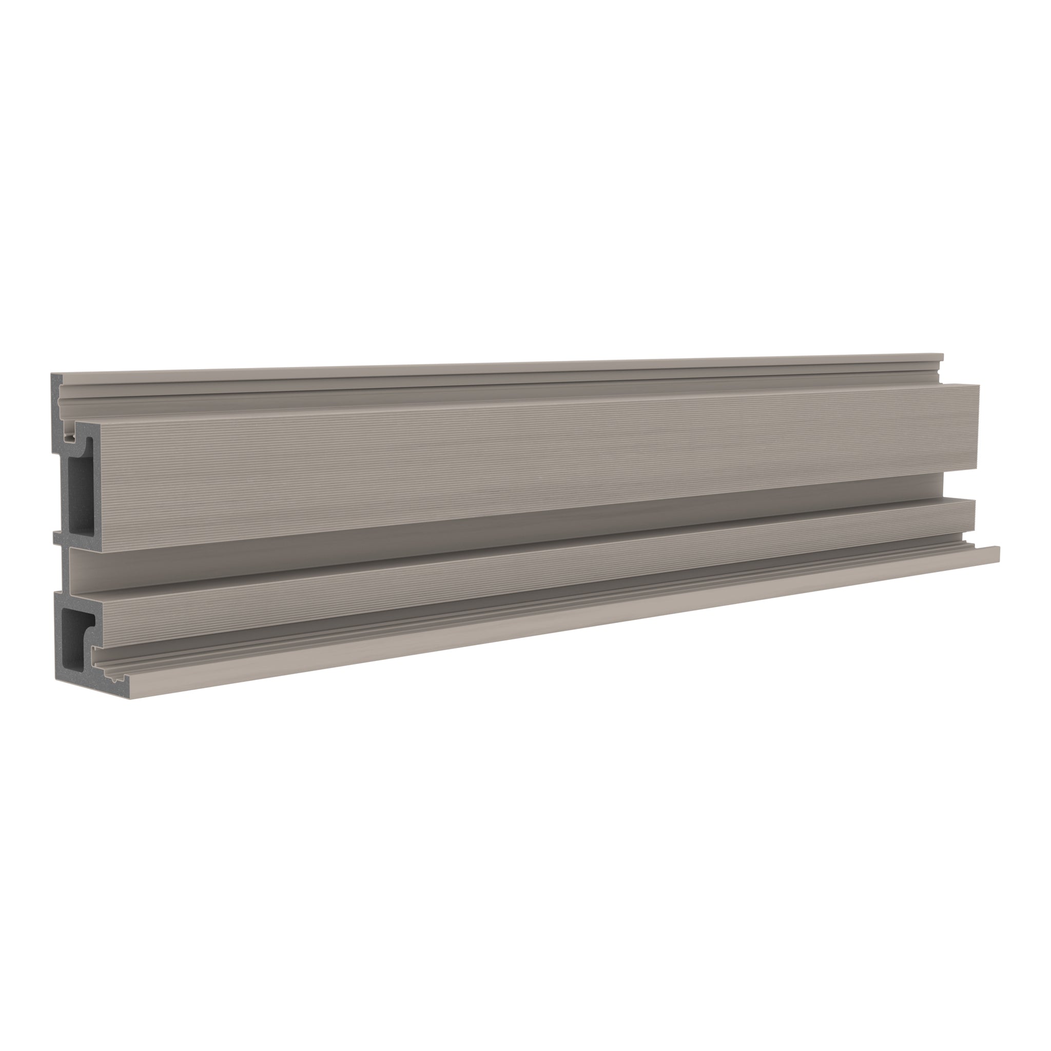 NeoTimber Slatted Composite Cladding Internal Corner Trim – Ash White – Angled Close Up