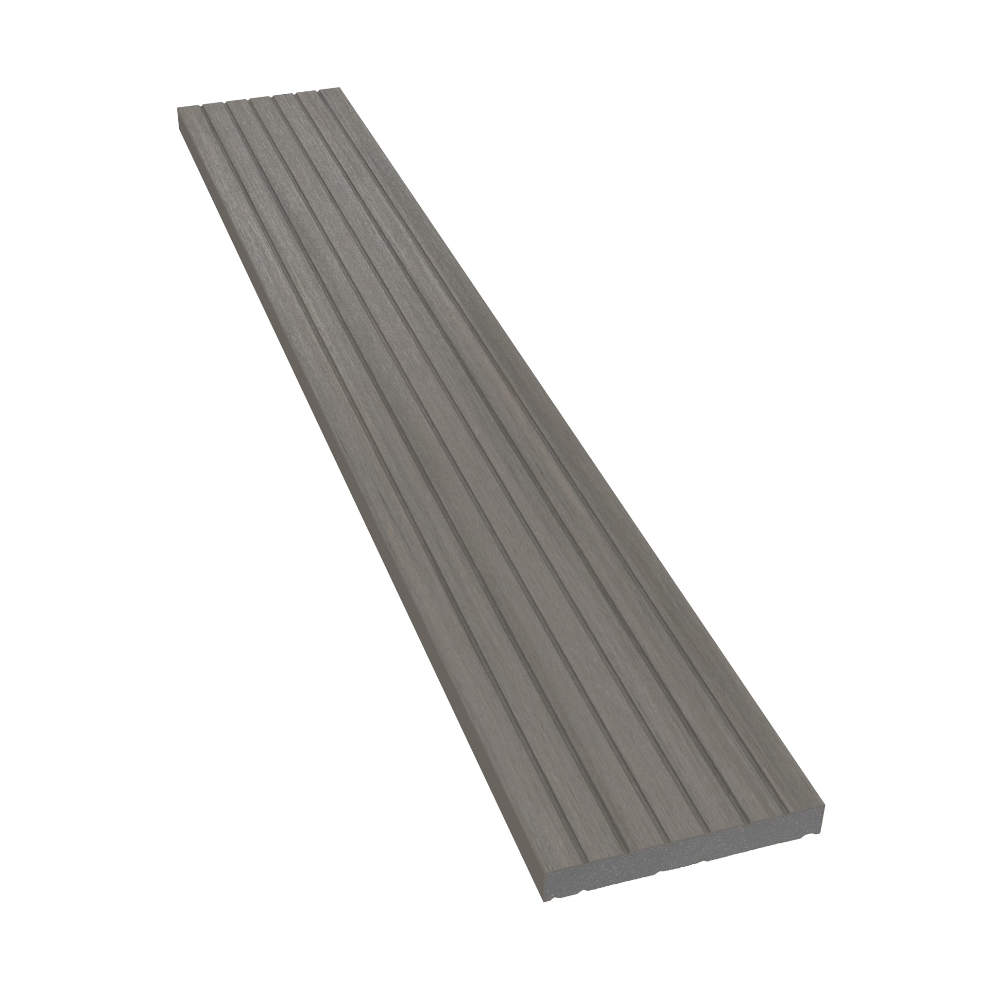 NeoTimber Deluxe & Slatted Composite Cladding Skirting Trim – Antique – Angled Close Up - Grooved