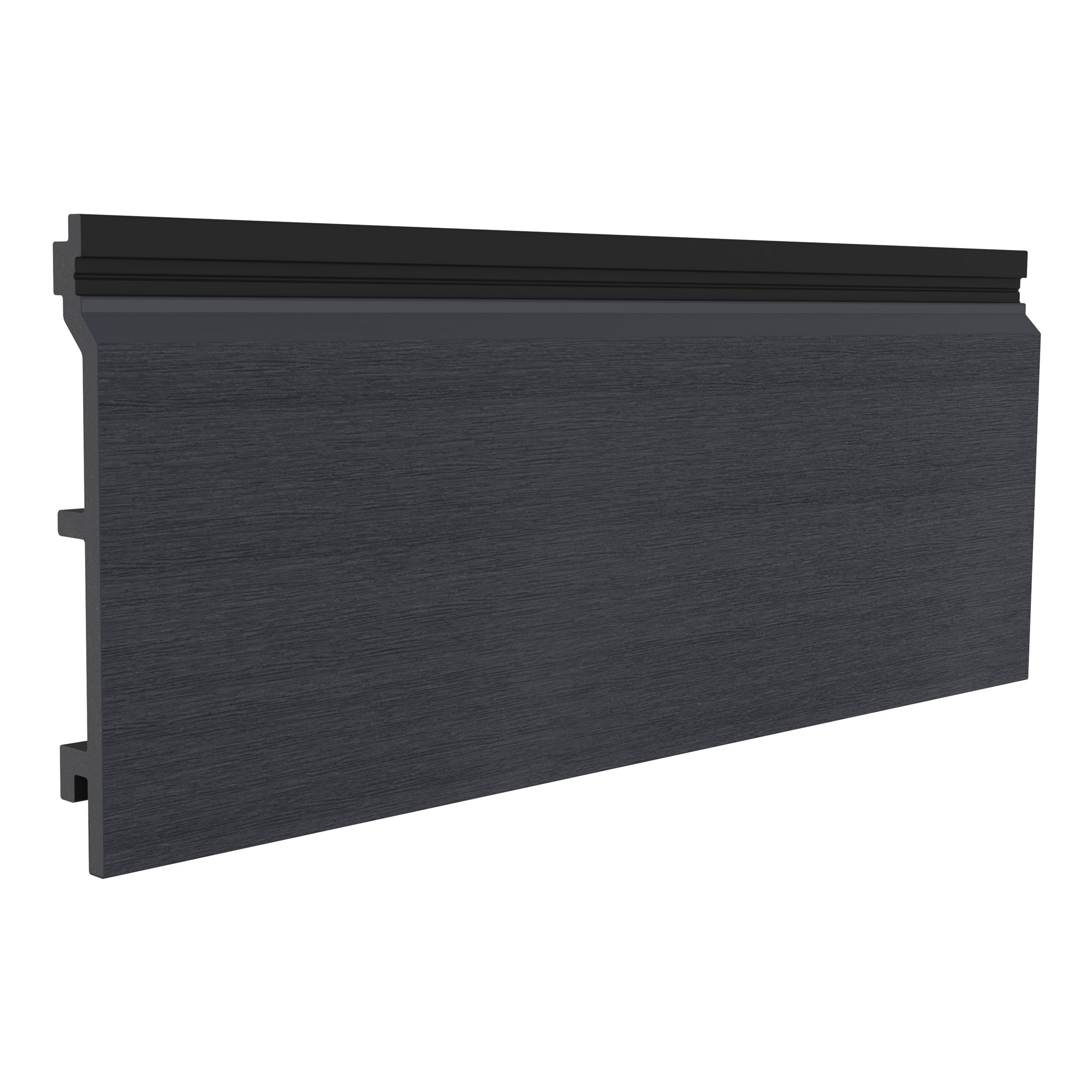 NeoTimber Deluxe Brushed Composite Cladding Boards – Charcoal – Angled Close