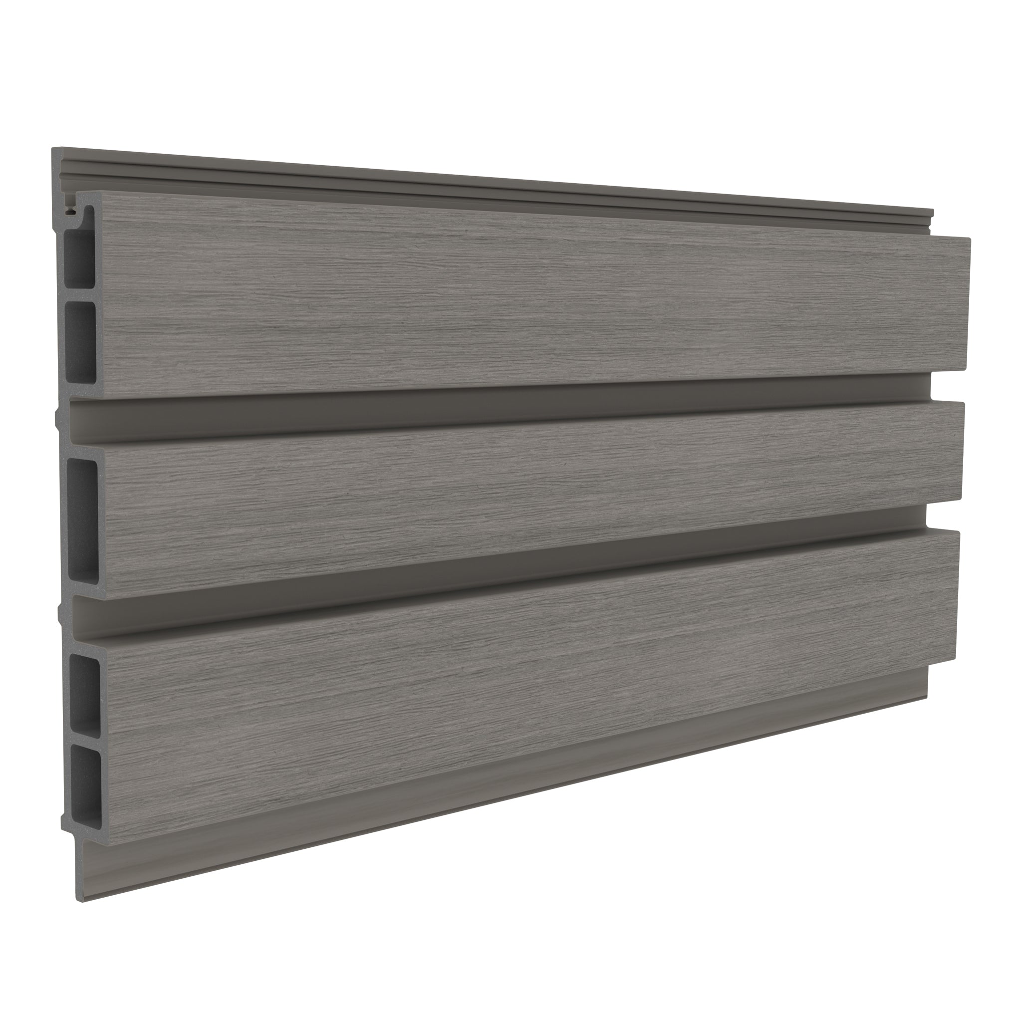 NeoTimber Board and Batten Slatted Composite Cladding Board – Antique – Angled Close Up