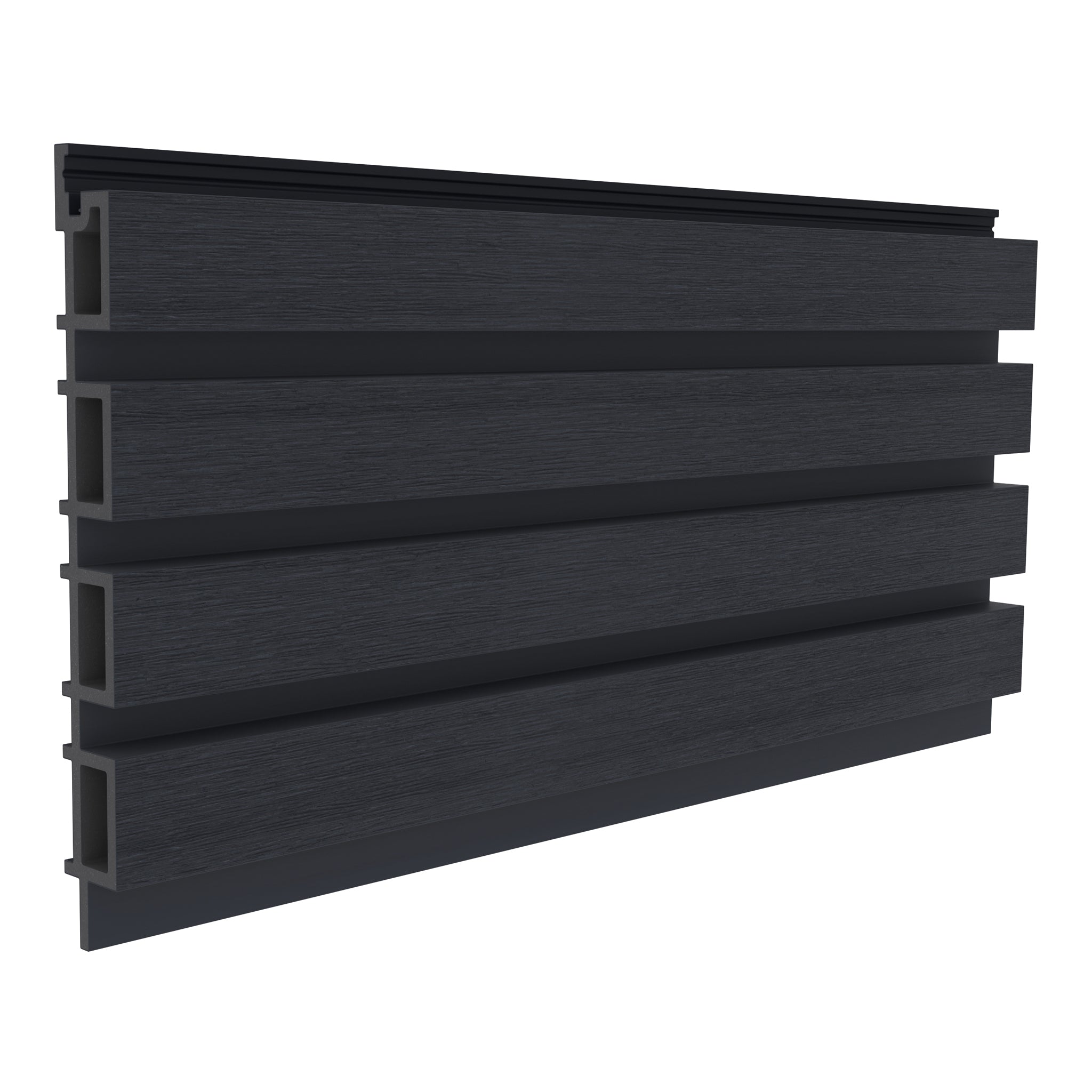 NeoTimber Slatted Composite Cladding Board – Charcoal – Angled Close up