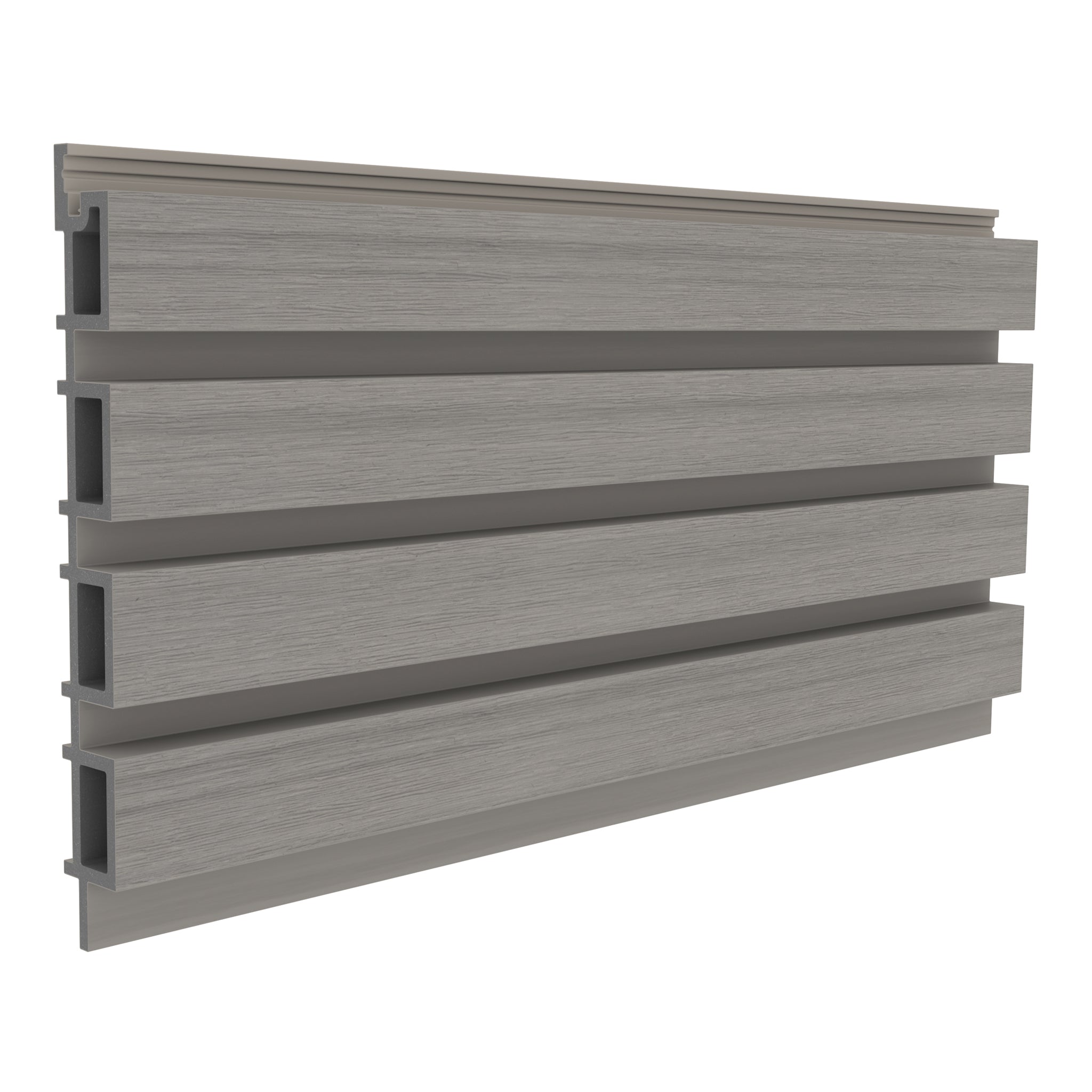 NeoTimber Slatted Composite Cladding Board – Silver Birch – Angled Close up