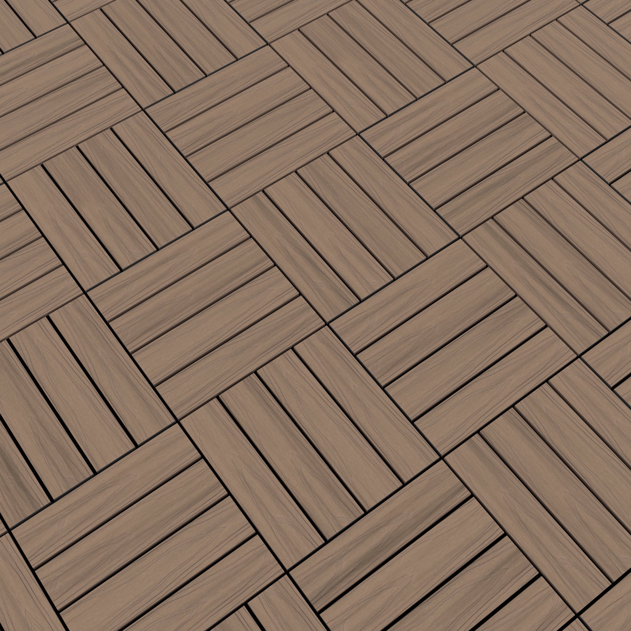 NeoTimber Deluxe Composite Deck Tiles – Oak – In Situ