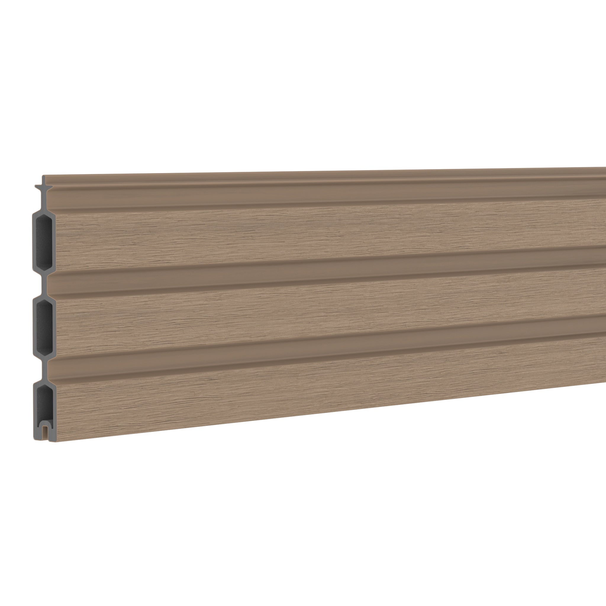 NeoTimber Slatted Composite Fence Board - Oak - Angled Close Up