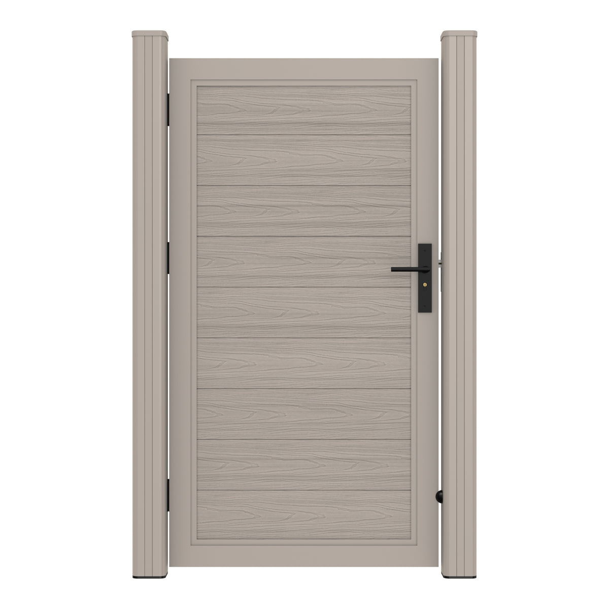 NeoTimber Deluxe Composite Gate - Ash White - Full Gate Front