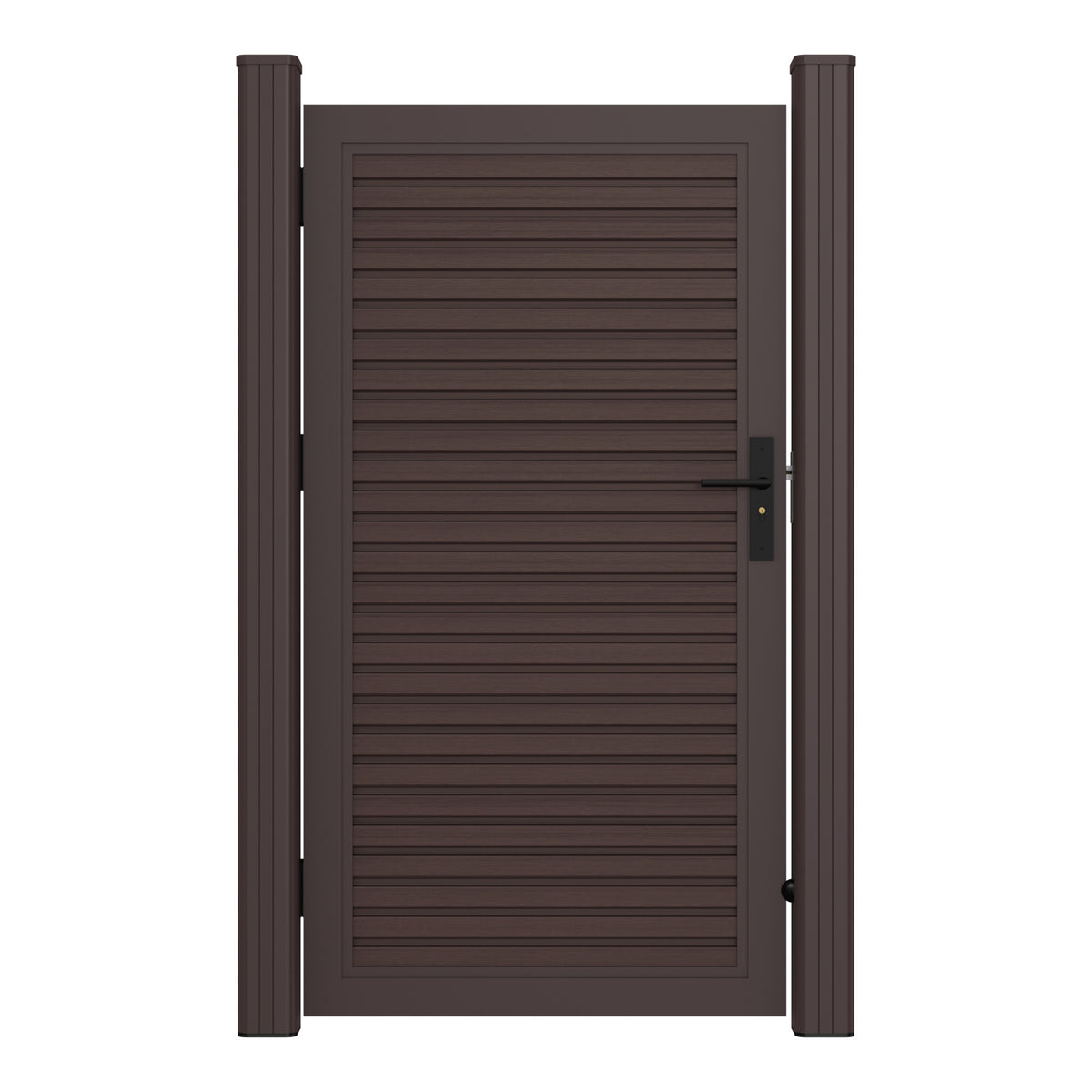 NeoTimber Slatted Composite Gate - Chocolate - Full Gate Front