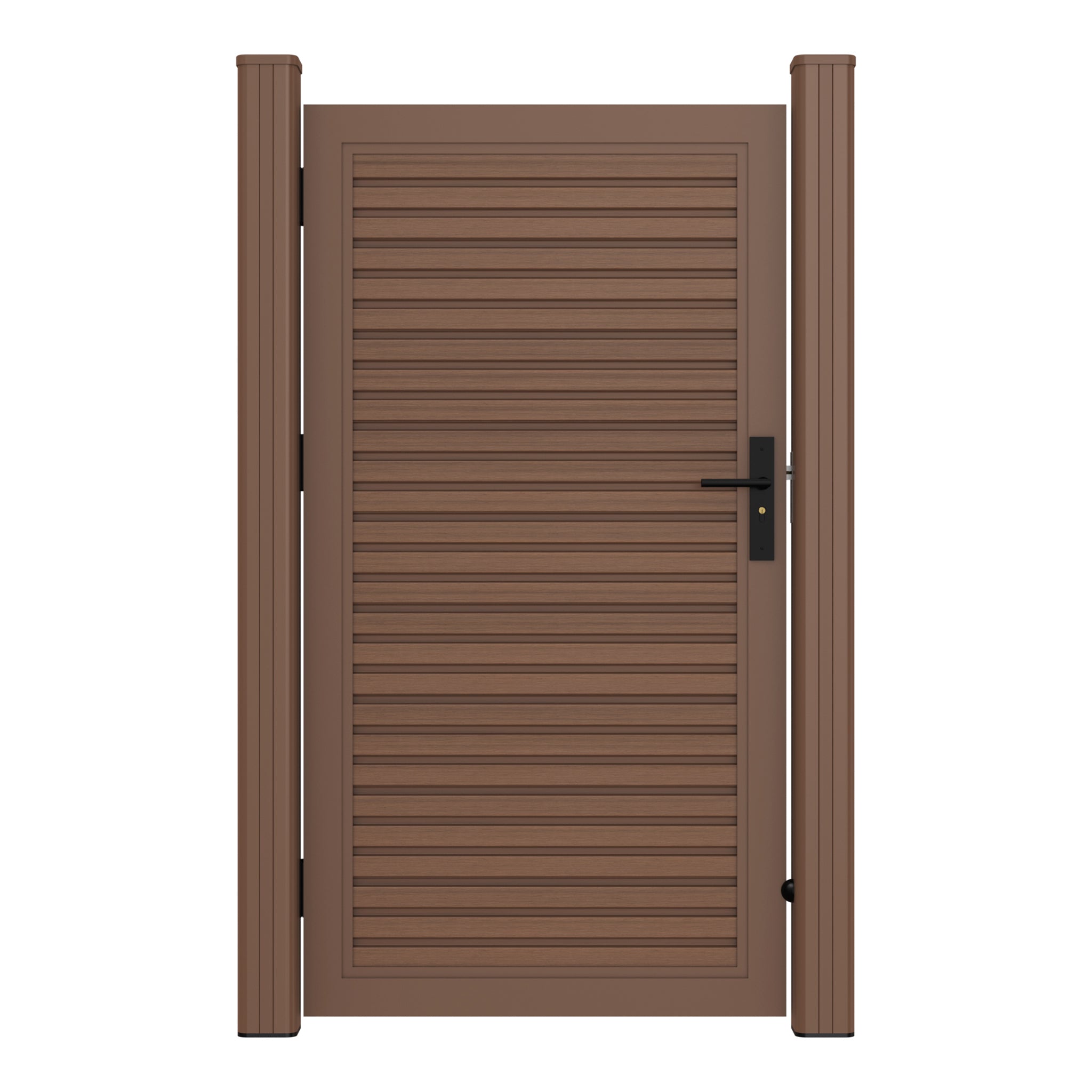 NeoTimber Slatted Composite Gate - Teak - Full Gate Front