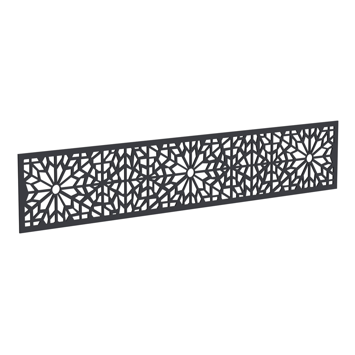 NeoTimber Geometric Fence Screen - Charcoal - Angled Close-Up