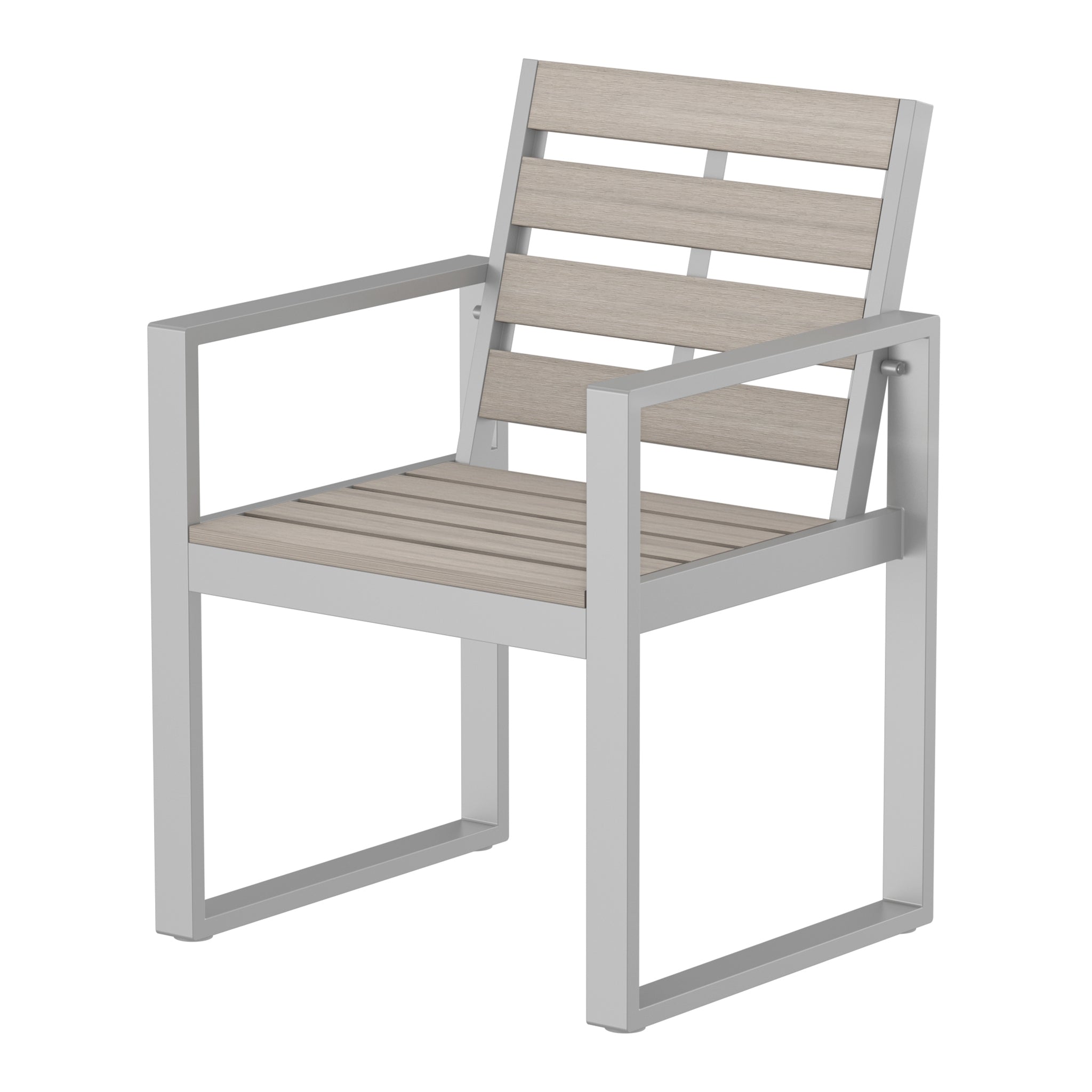 NeoTimber Composite Armchair – Ash White – Angled Close Up