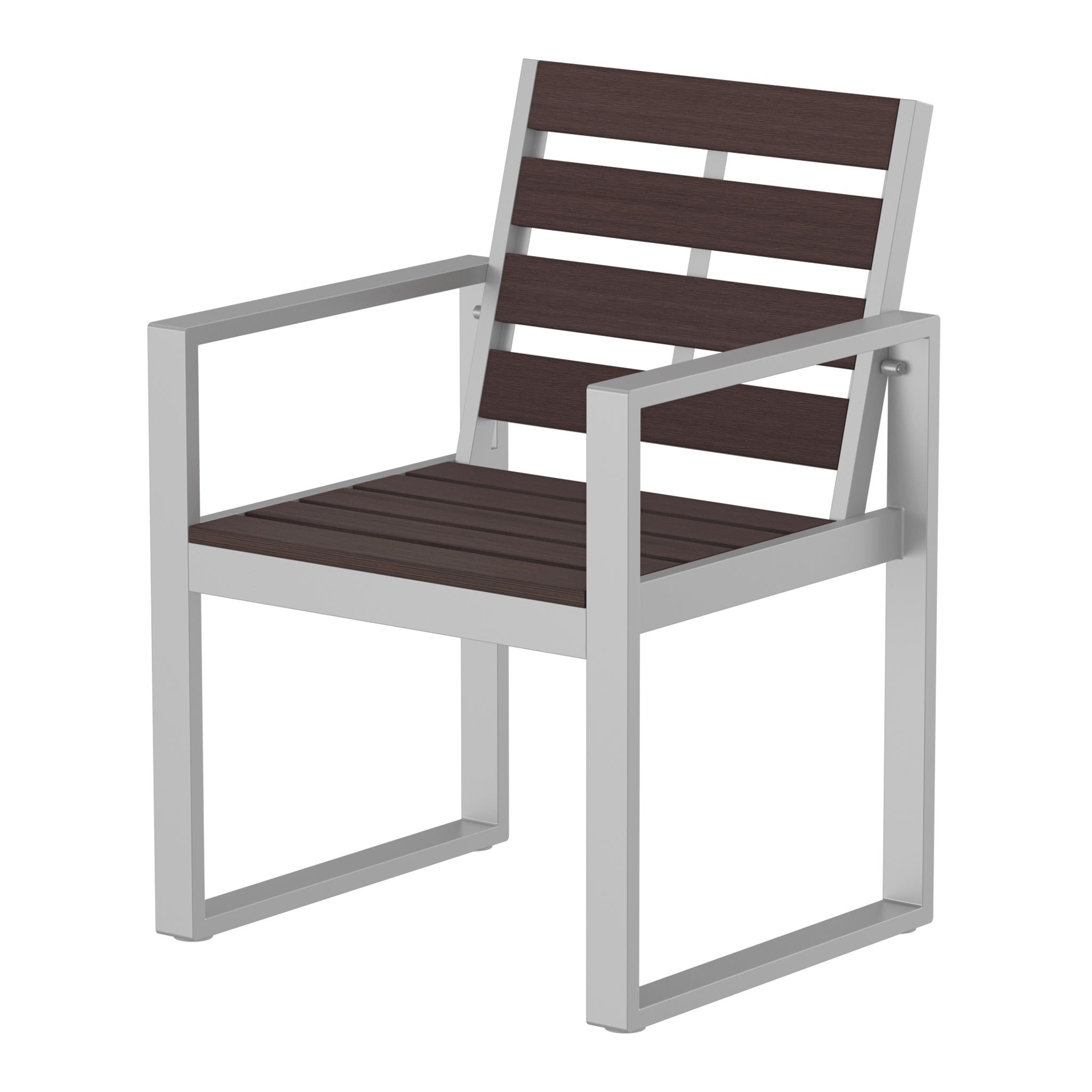 NeoTimber Composite Armchair – Chocolate – Angled Close Up