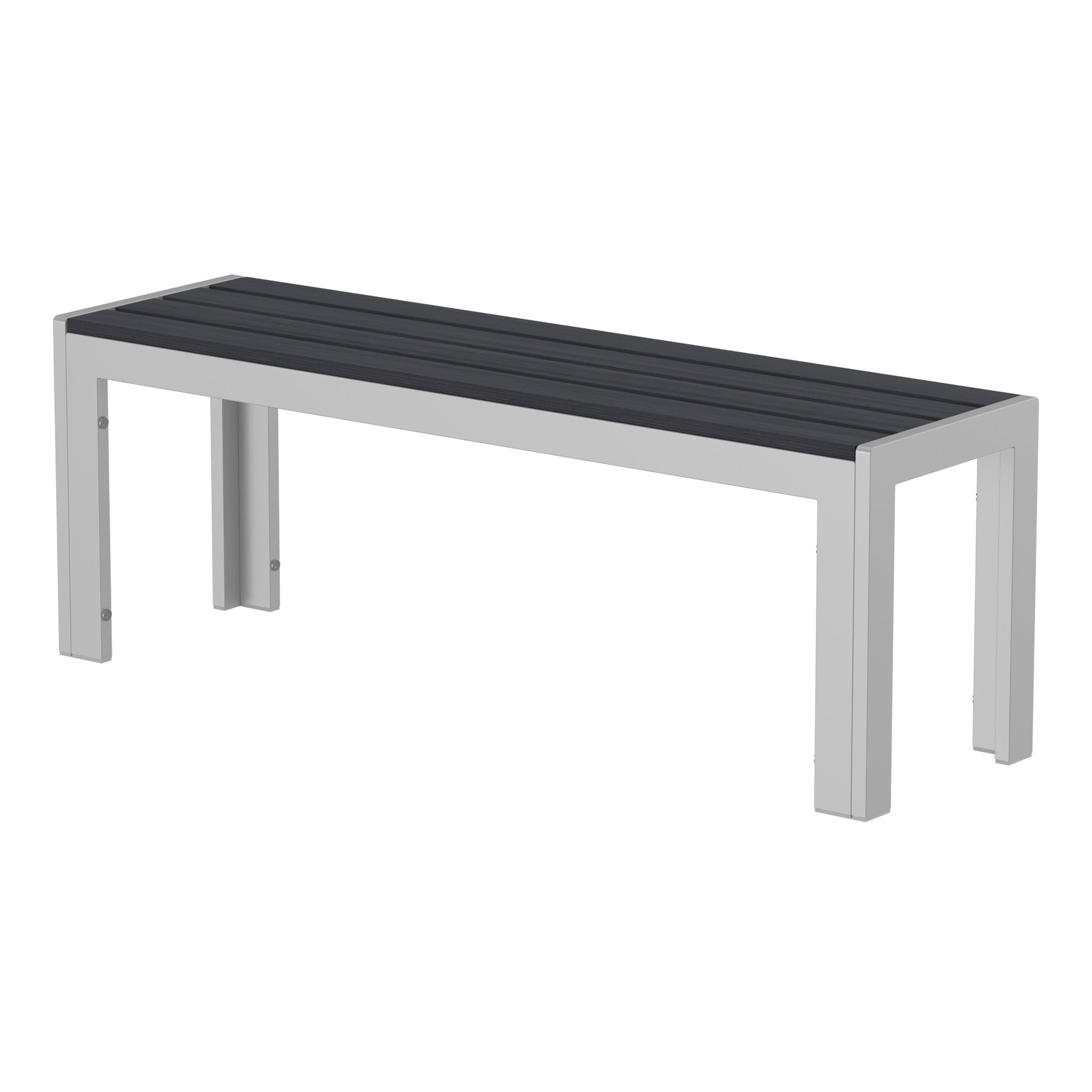 NeoTimber Composite Bench – Charcoal – Angled Close-Up