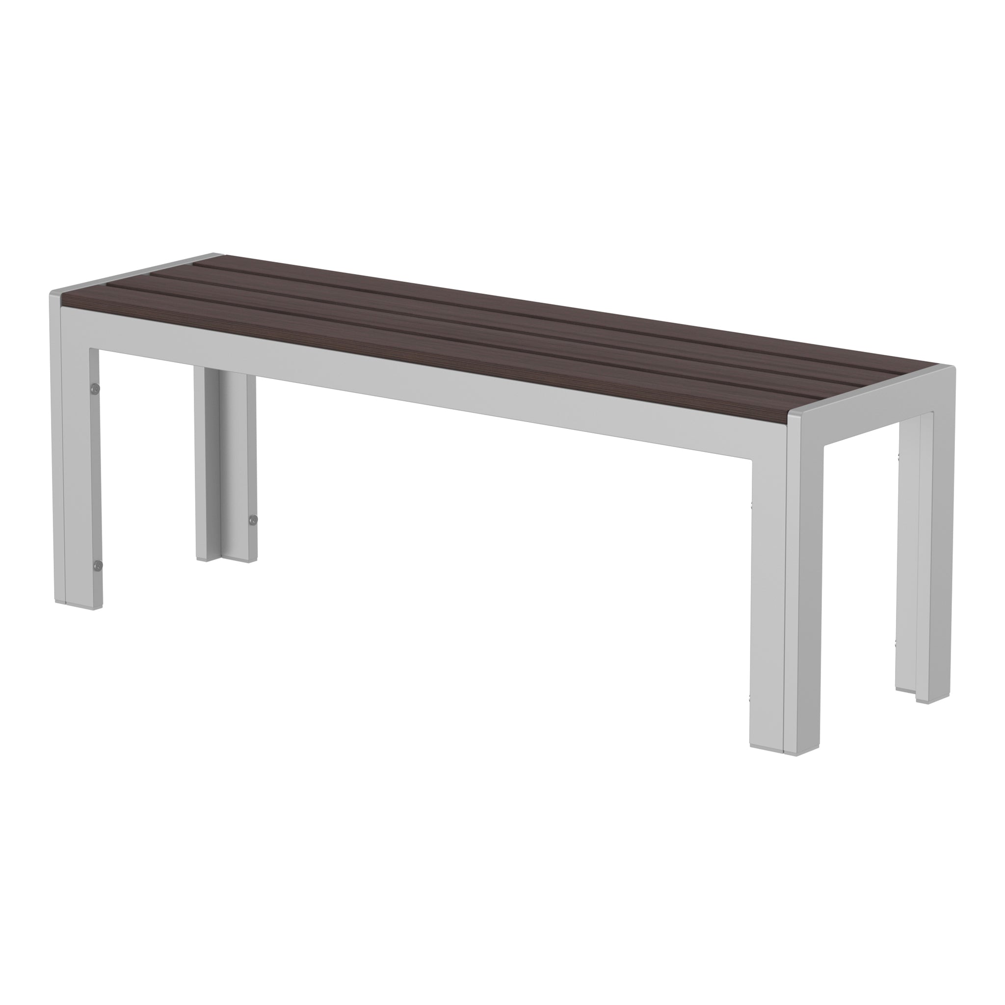NeoTimber Composite Bench – Chocolate – Angled Close-Up
