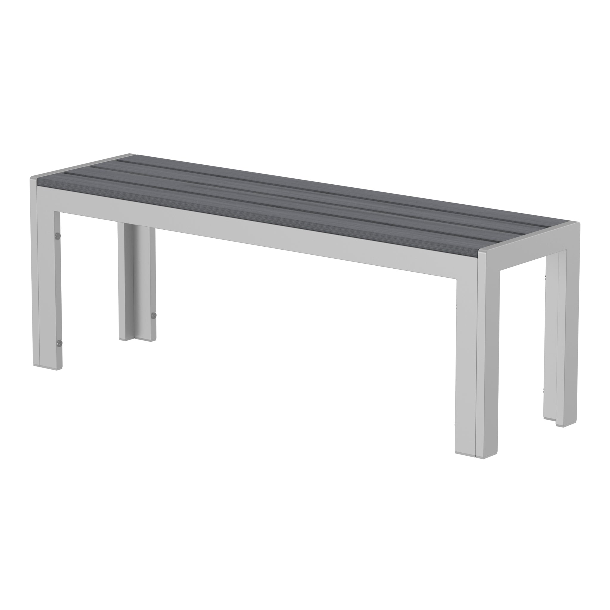NeoTimber Composite Bench – Grey – Angled Close-Up