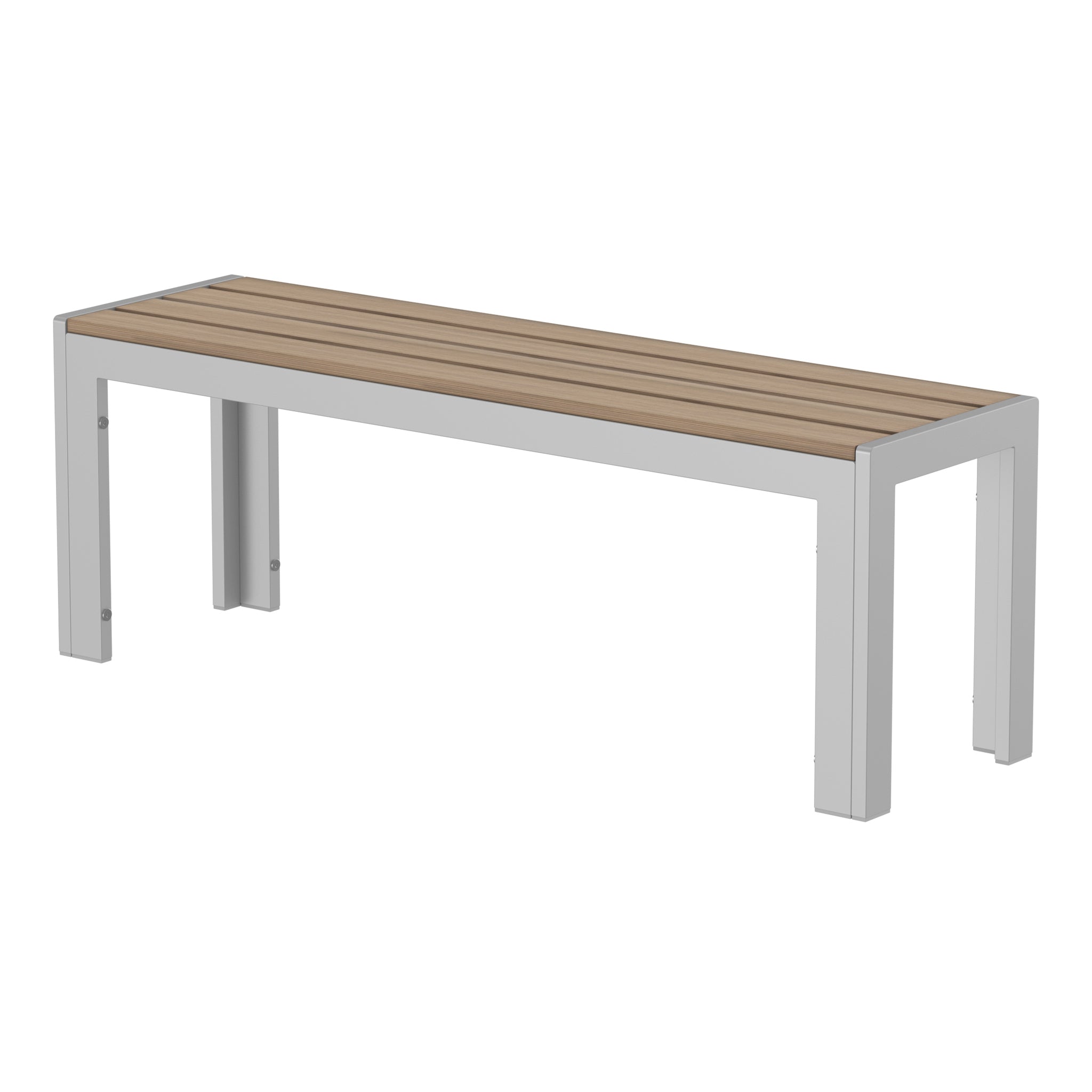 NeoTimber Composite Bench – Oak – Angled Close-Up