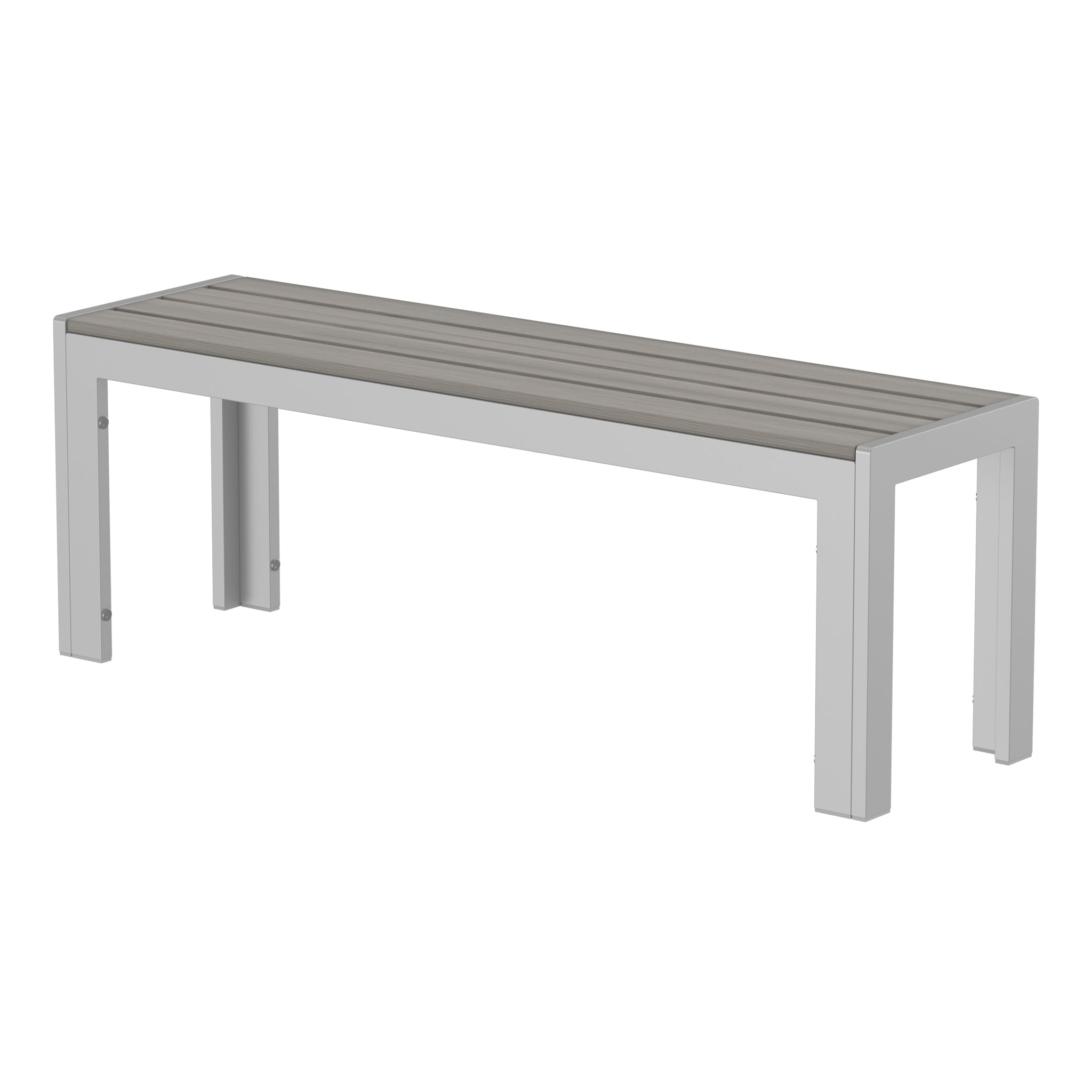 NeoTimber Composite Bench – Silver Birch – Angled Close-Up