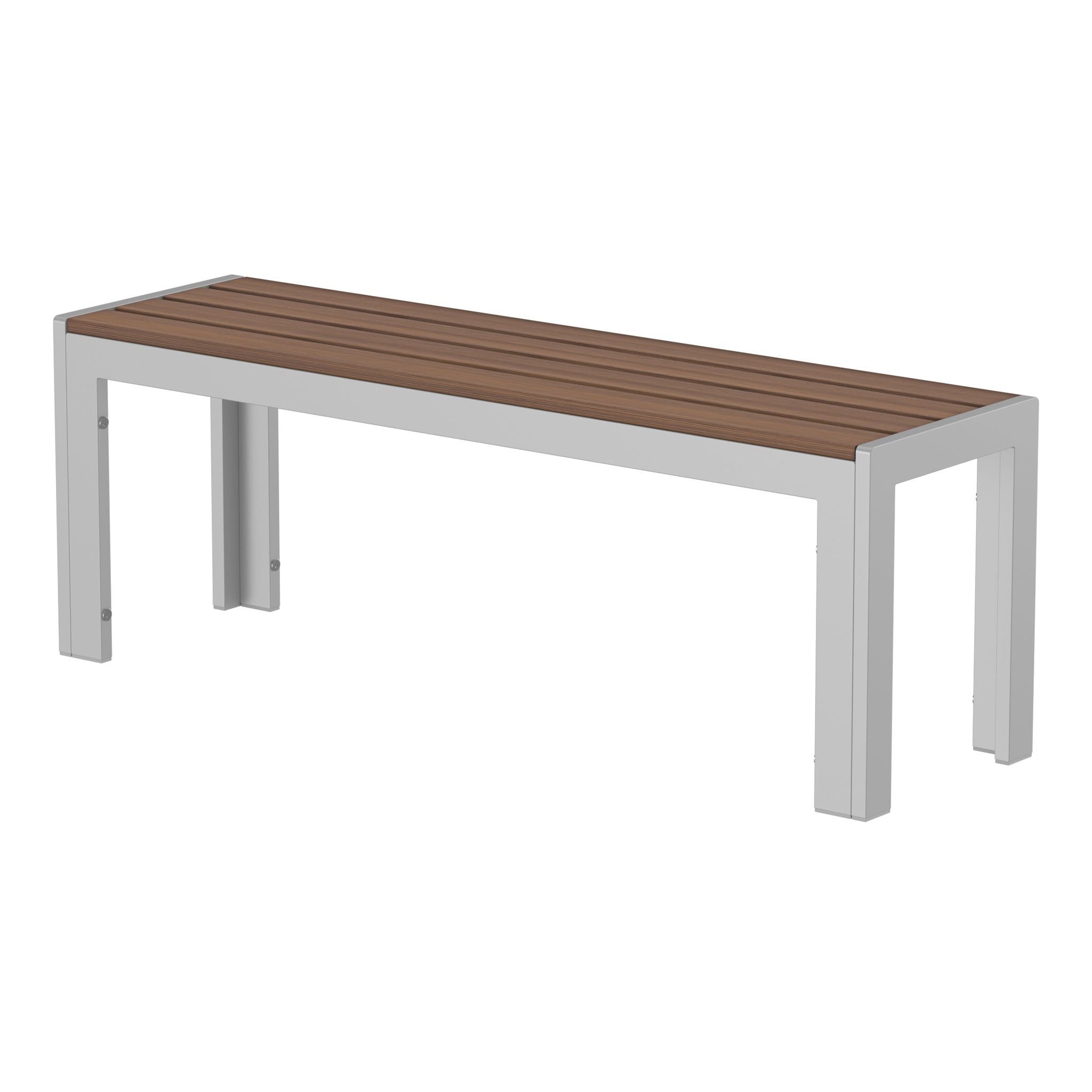 NeoTimber Composite Bench – Teak – Angled Close-Up