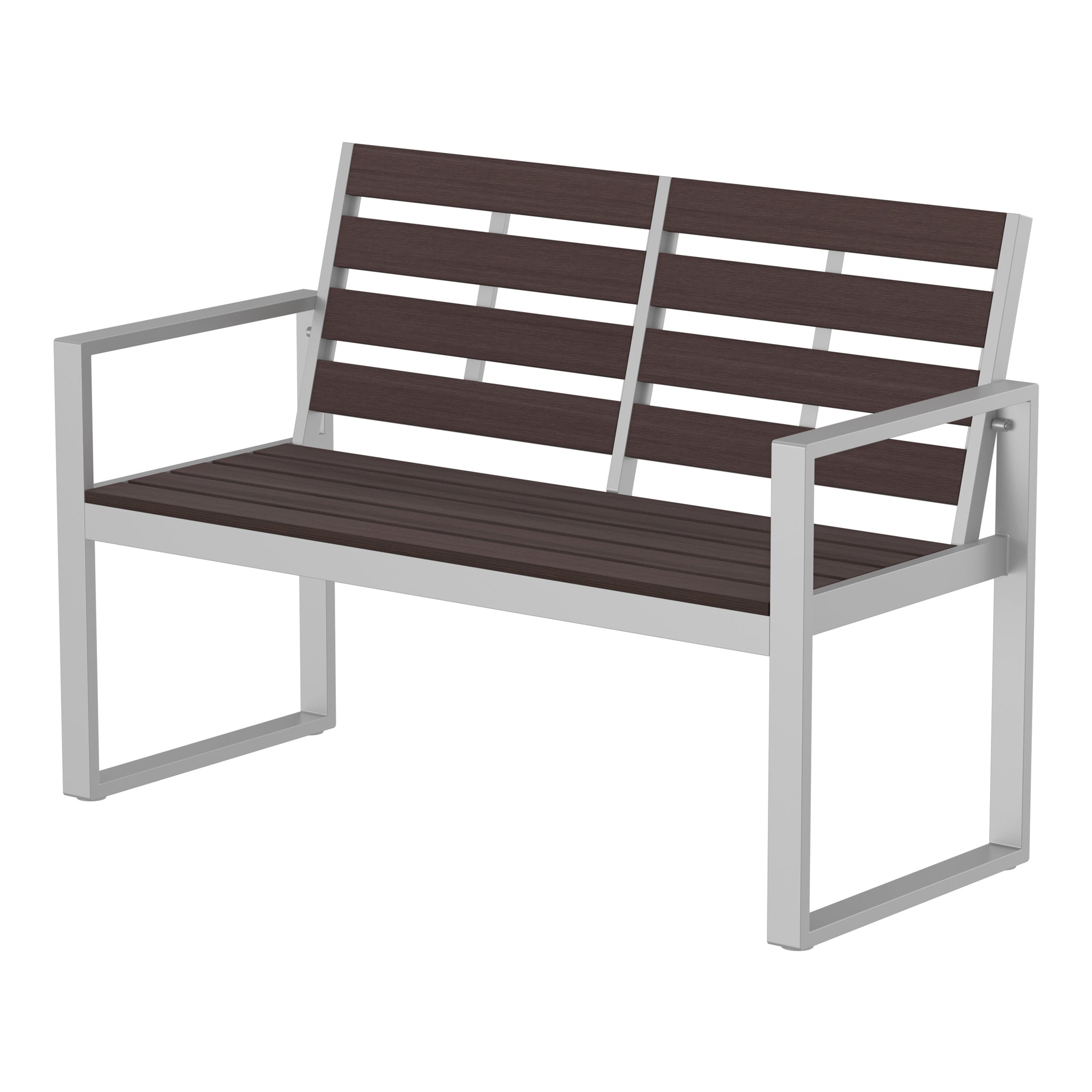 NeoTimber Composite Double Chair – Chocolate – Angled Close Up