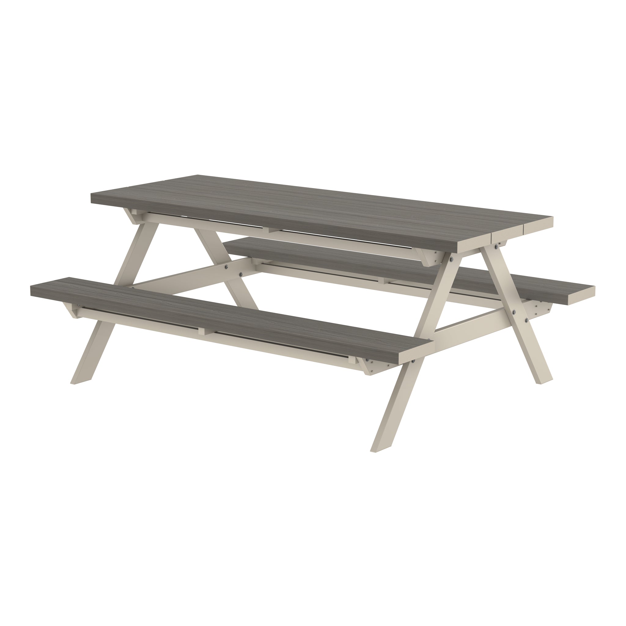 NeoTimber Composite Picnic Table – Antique – Angled Close Up
