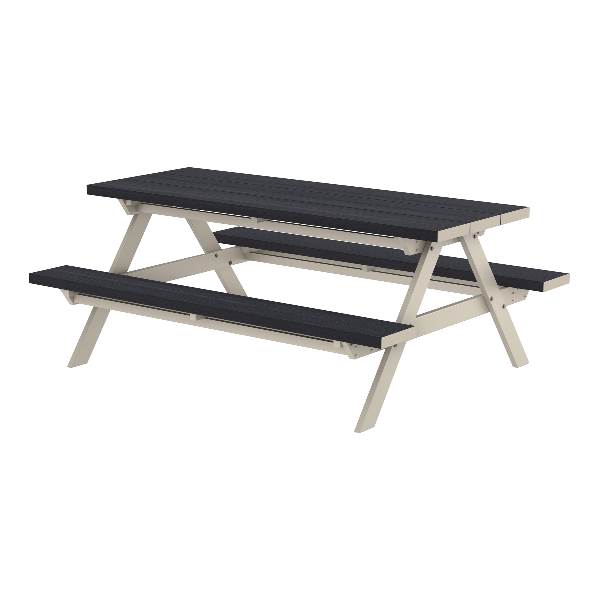 NeoTimber Composite Picnic Table – Charcoal – Angled Close Up