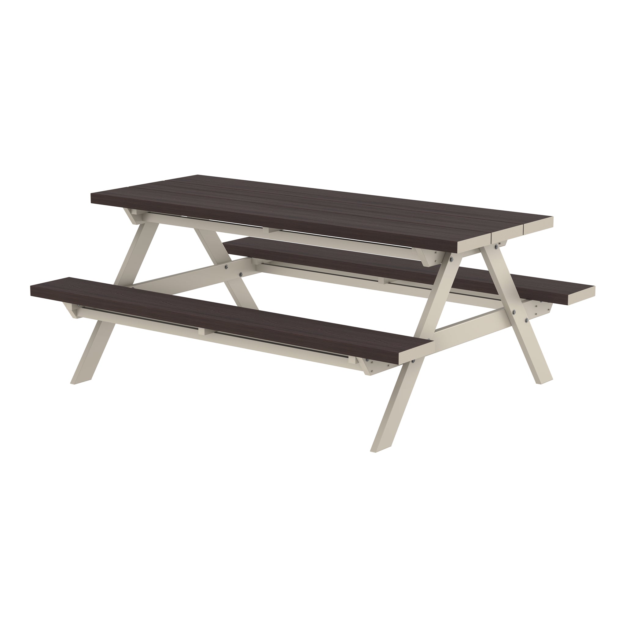 NeoTimber Composite Picnic Table – Chocolate – Angled Close Up
