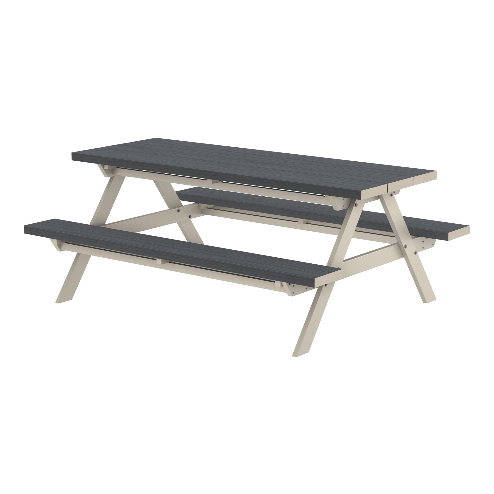 NeoTimber Composite Picnic Table – Grey – Angled Close Up