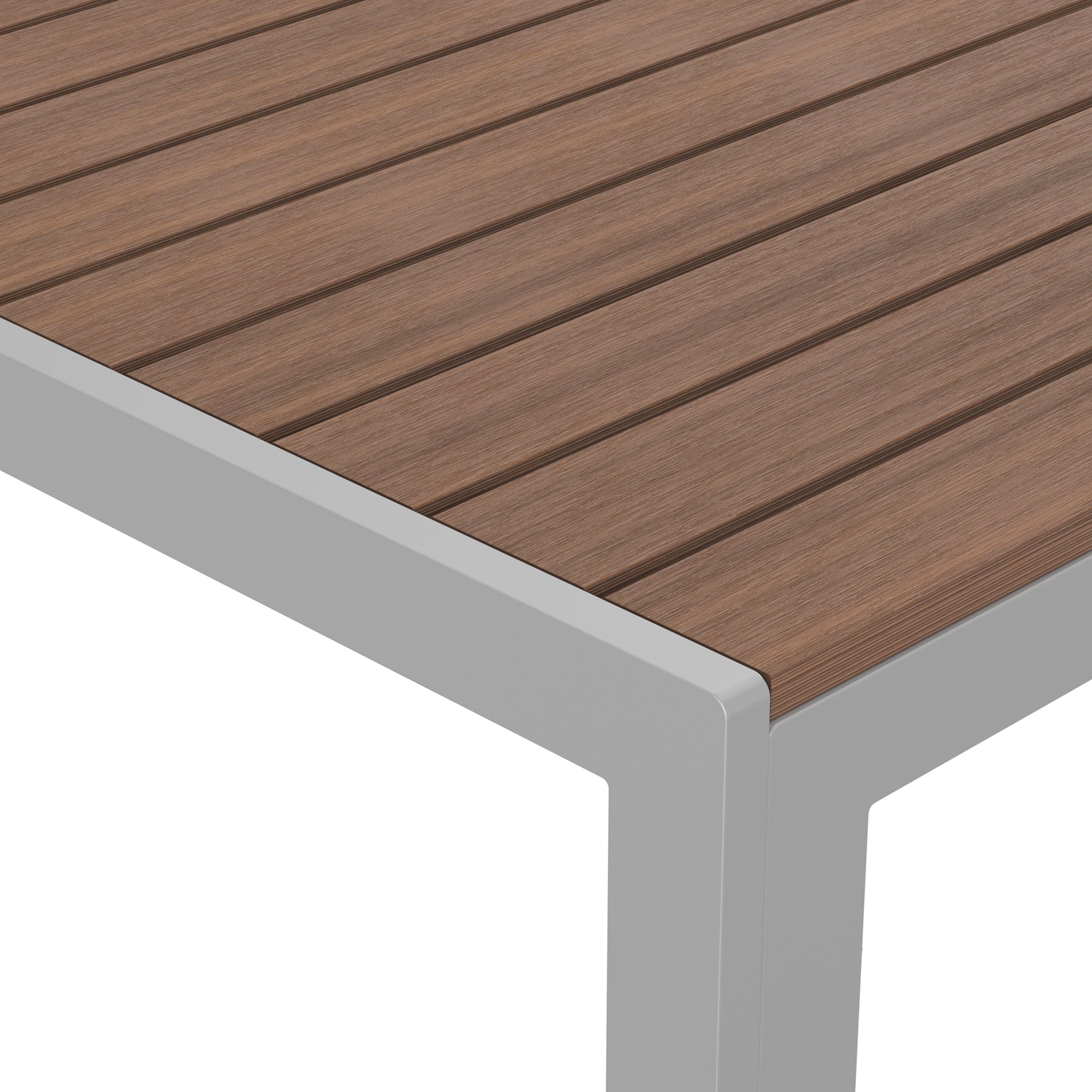 NeoTimber Composite Rectangular Table – Teak – Surface Texture Detail