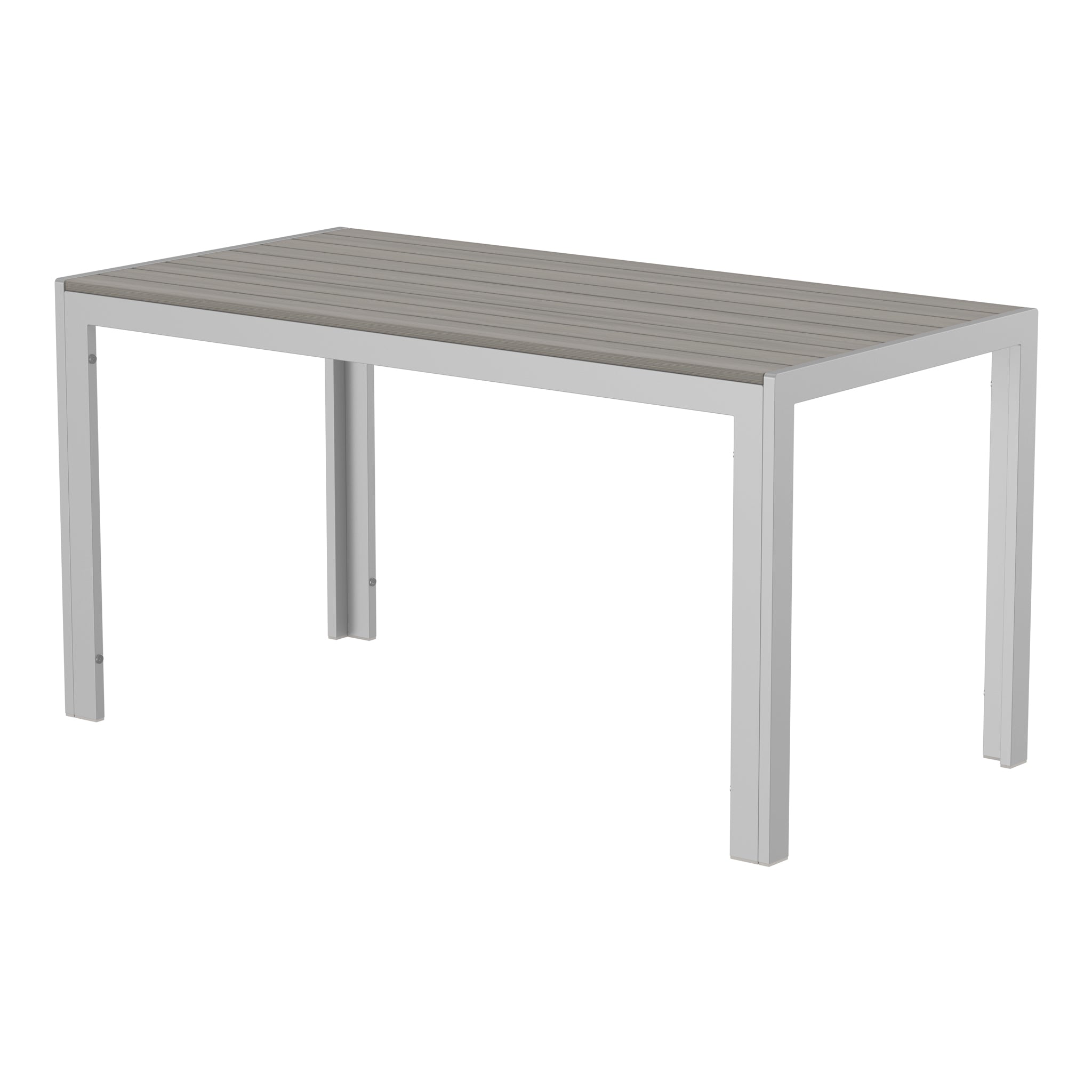 NeoTimber Composite Rectangular Table – Silver Birch Angled Close Up