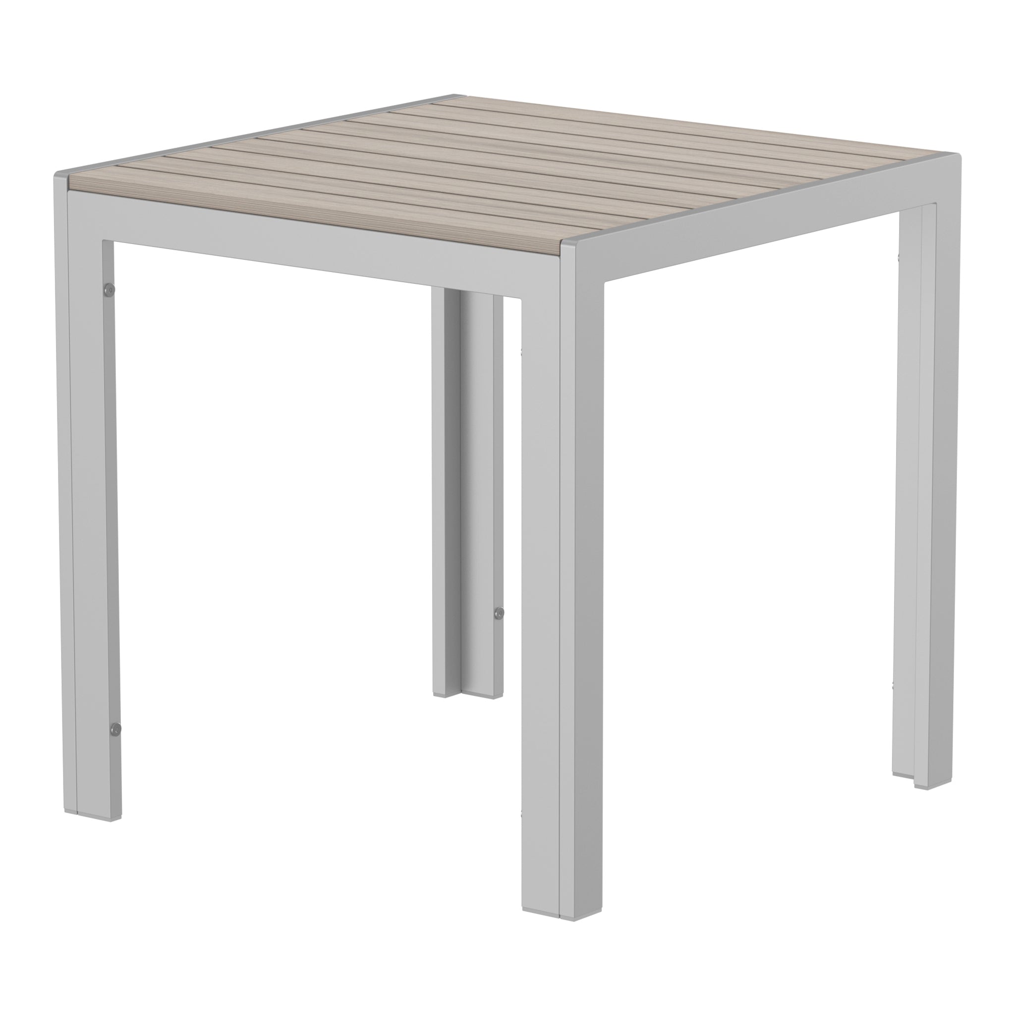 NeoTimber Composite Square Table – Ash White – Angled Close-Up
